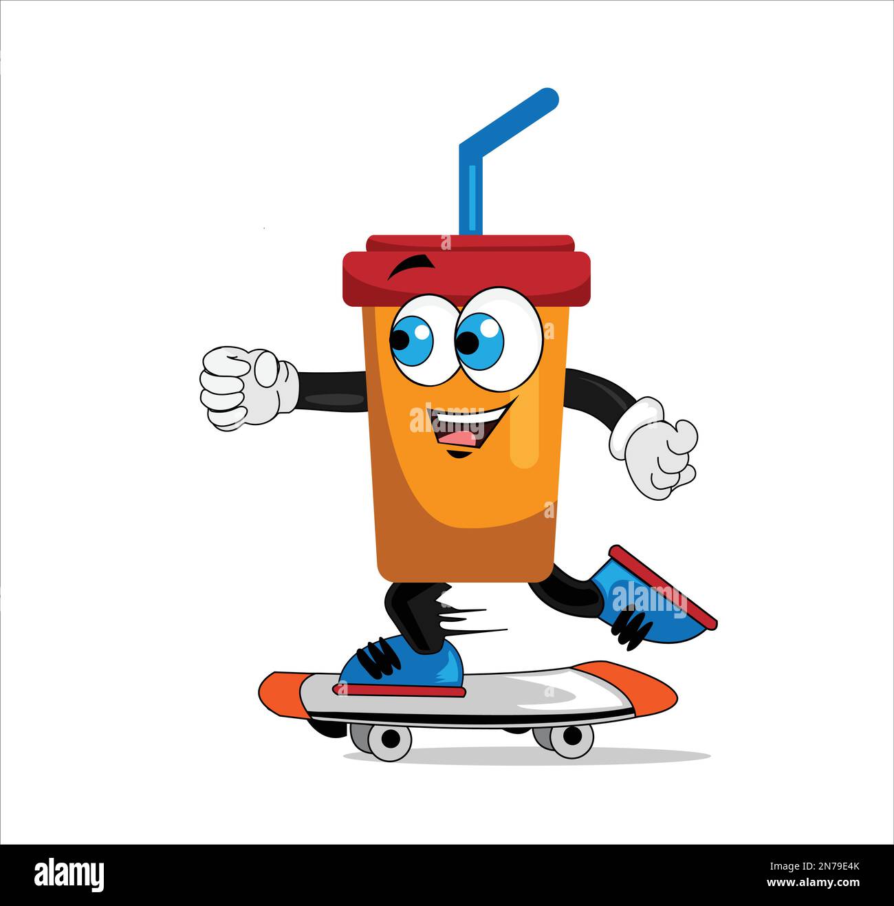 Fast food roller skating mascot cartoon Stock Vector Image & Art Alamy