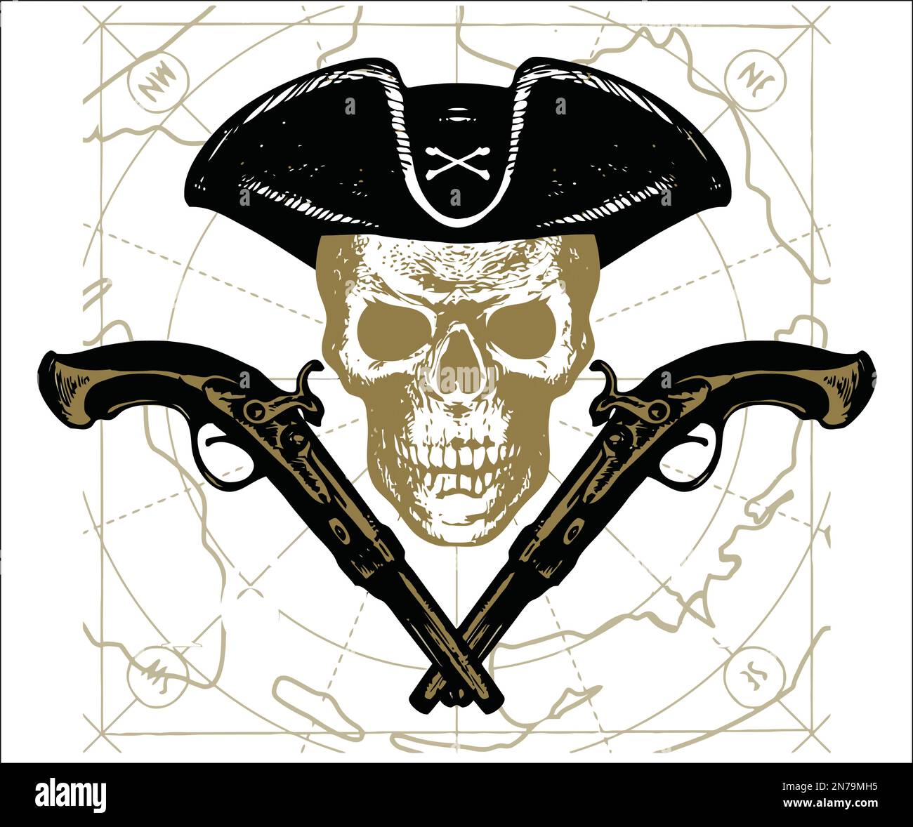 vector skull on white background Stock Vector