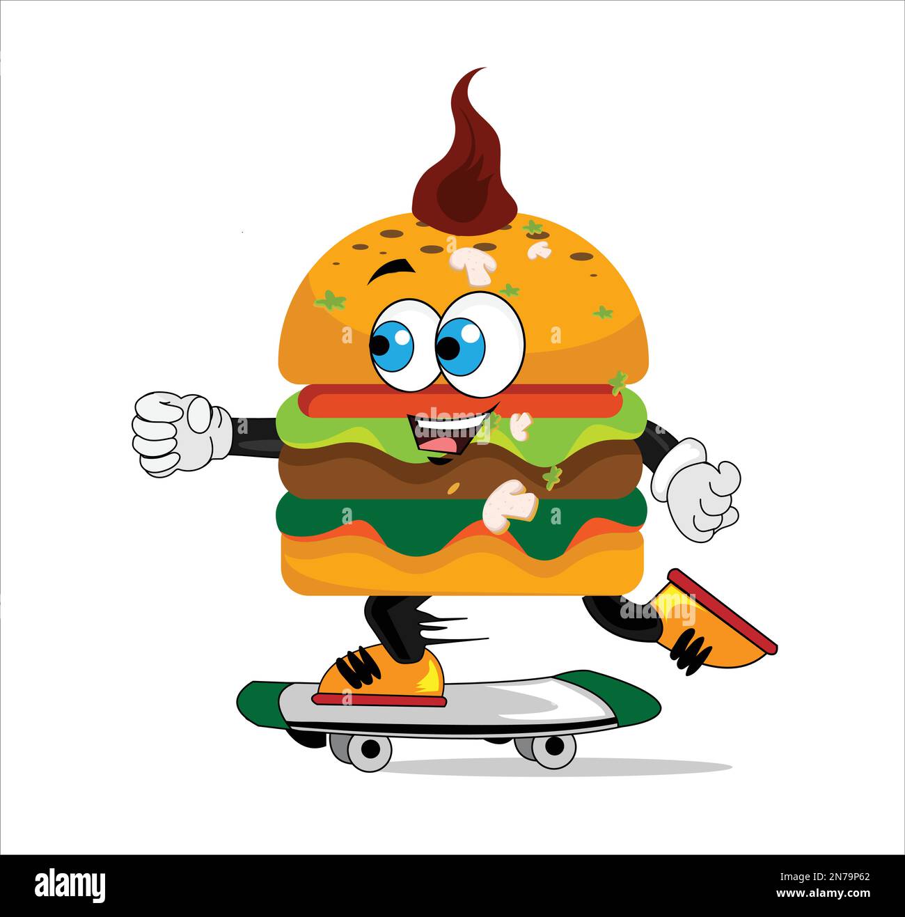 Fast food roller skating mascot cartoon Stock Vector Image & Art Alamy