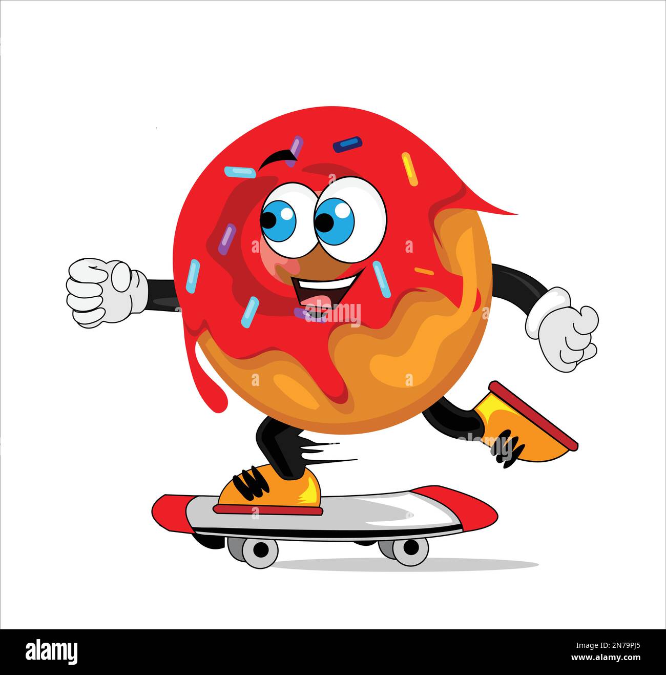 Fast food roller skating mascot cartoon Stock Vector Image & Art Alamy