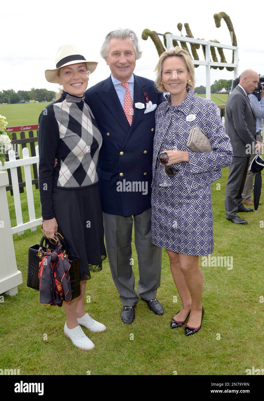 Sharon Guard Sharon Stone, Arnaud Bamberger and wife attend Cartier Queen's Cup held ...
