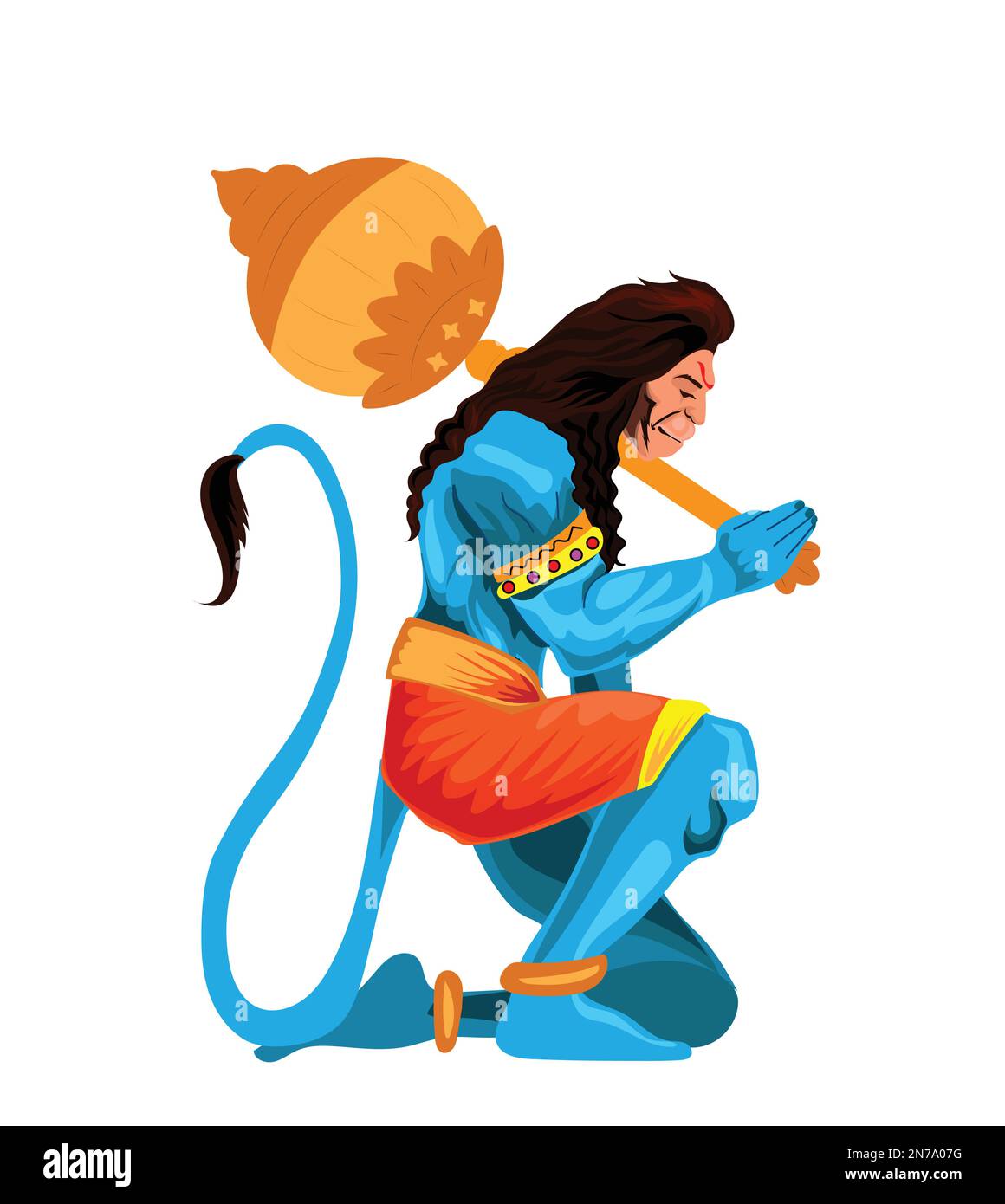 God Hanuman vector illustration on white background Stock Vector Image