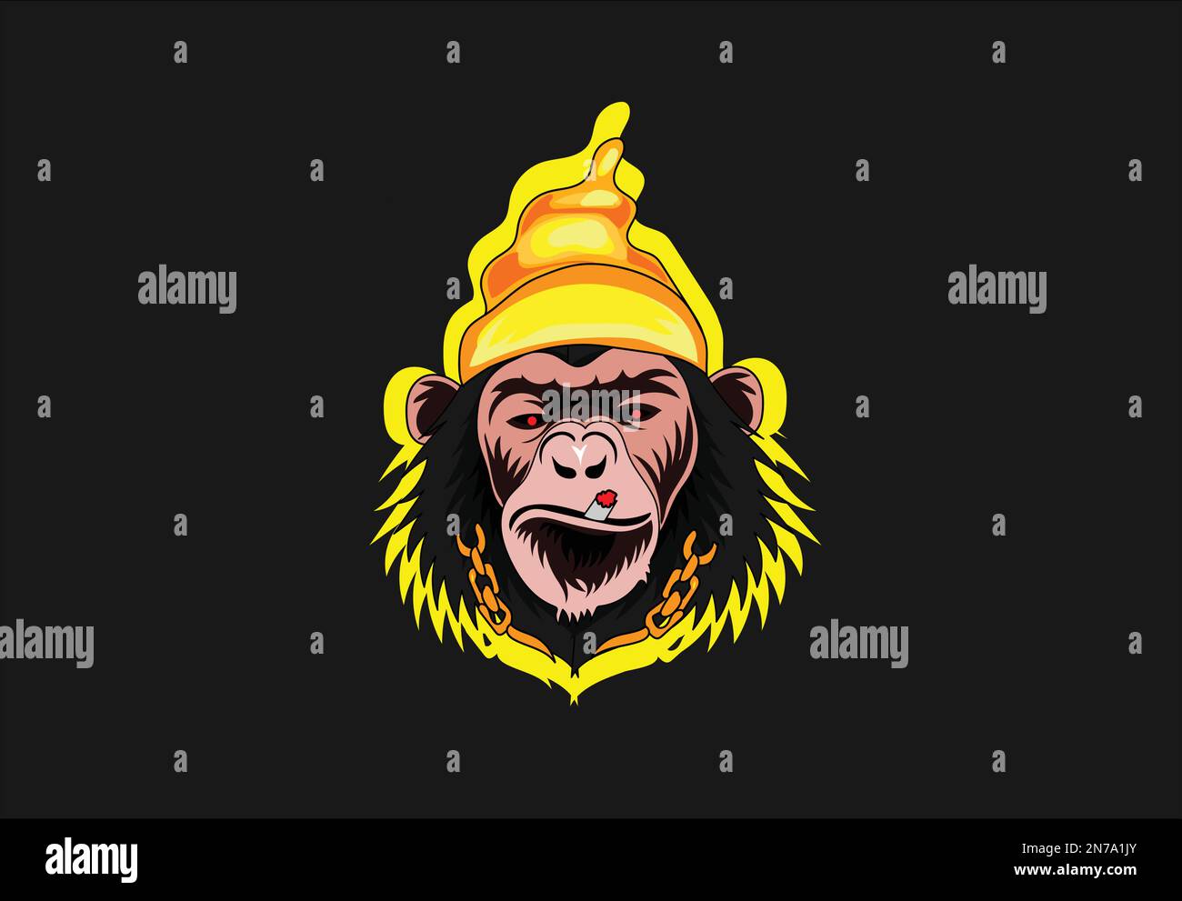 monkey mascot vector logo Stock Vector
