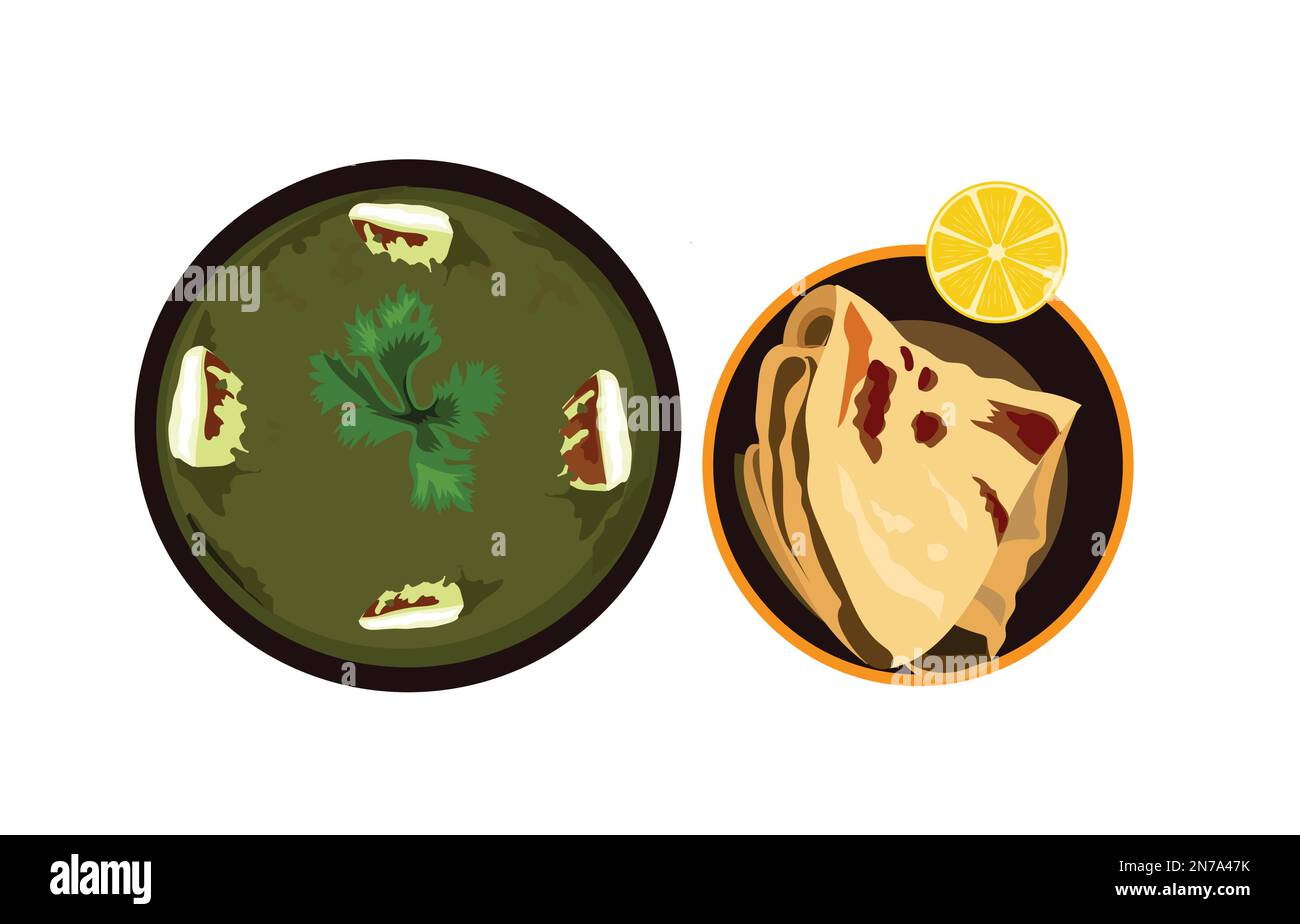 Palak paneer Indian food vector illustration Stock Vector Image & Art