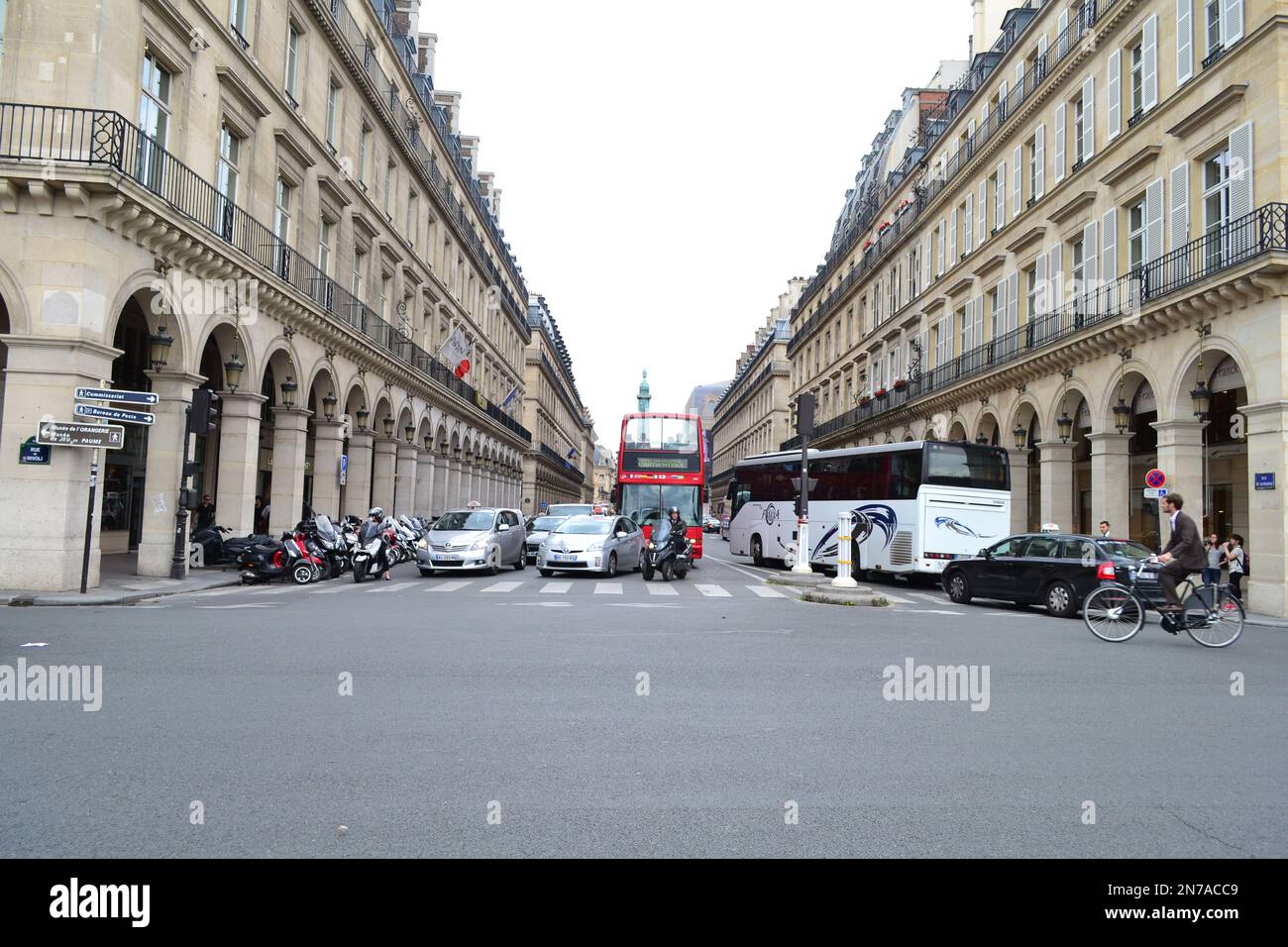 street view of downtown Paris. Stock Photo