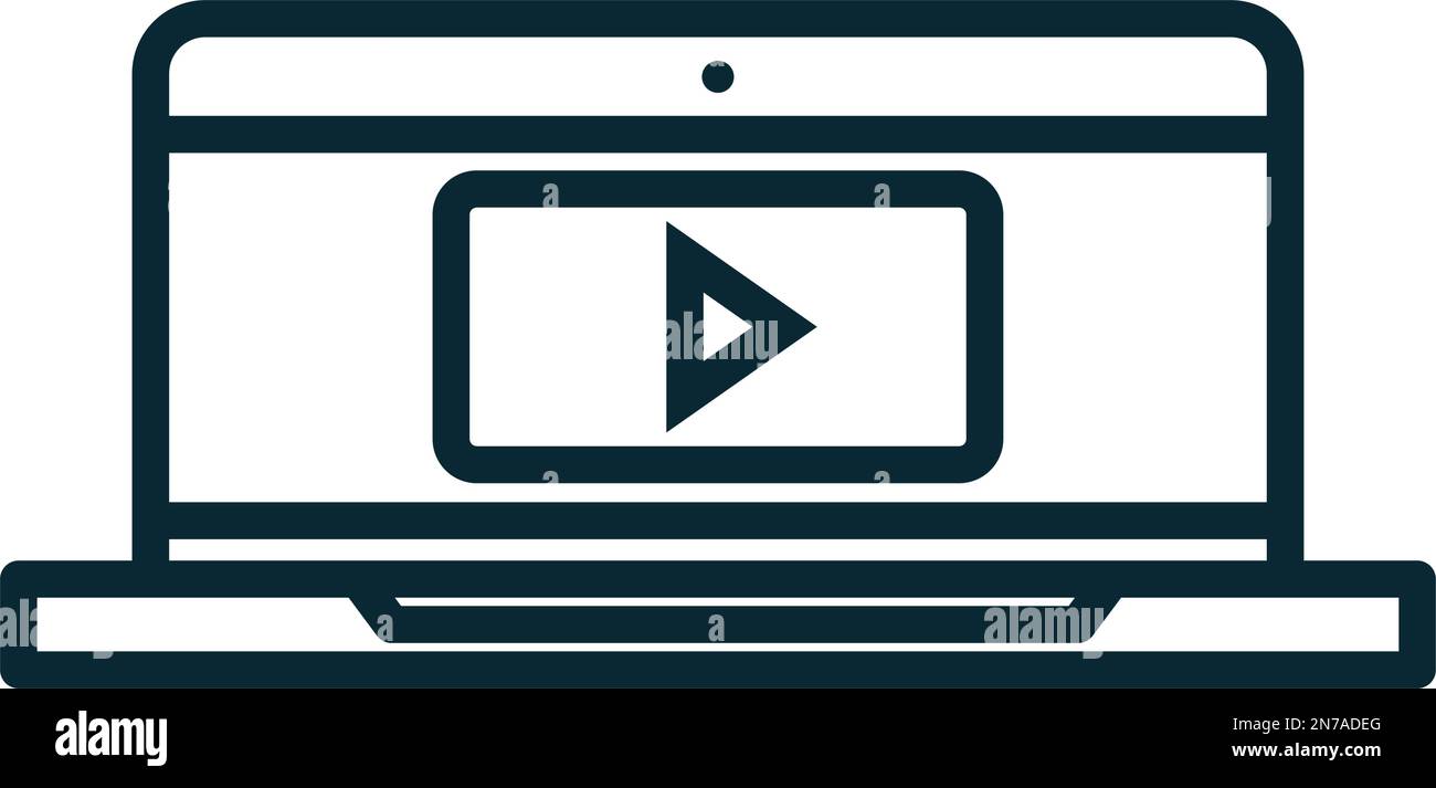 laptop video blogging Stock Vector
