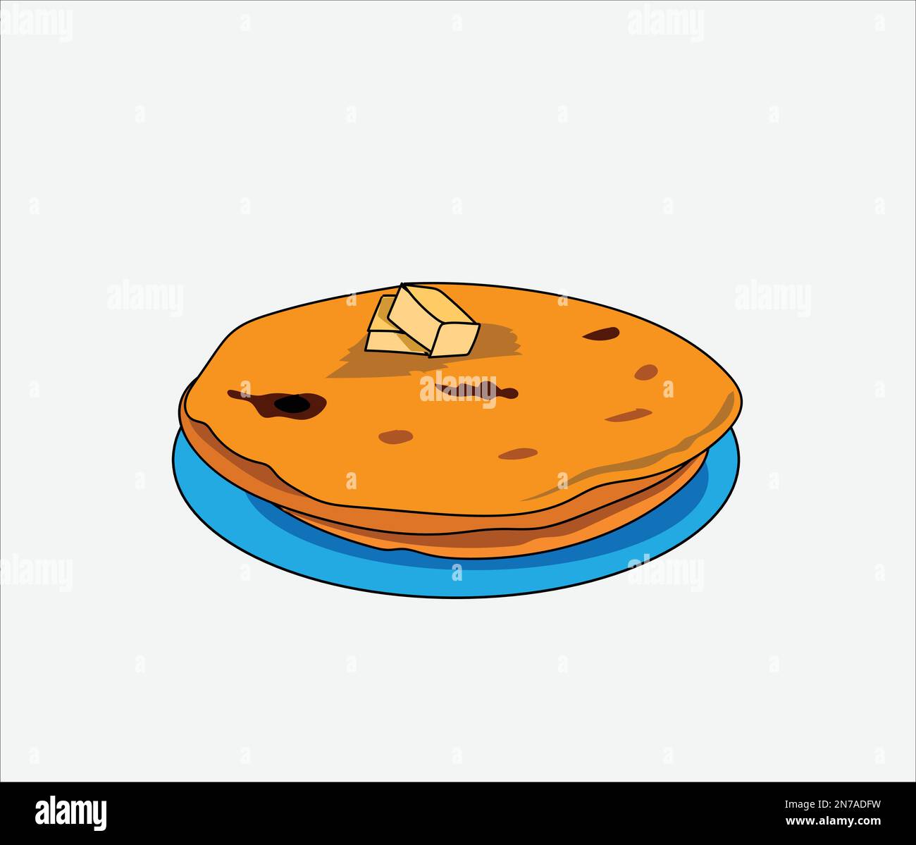 Paratha Iandian and Pakistani food vector illustration Stock Vector ...