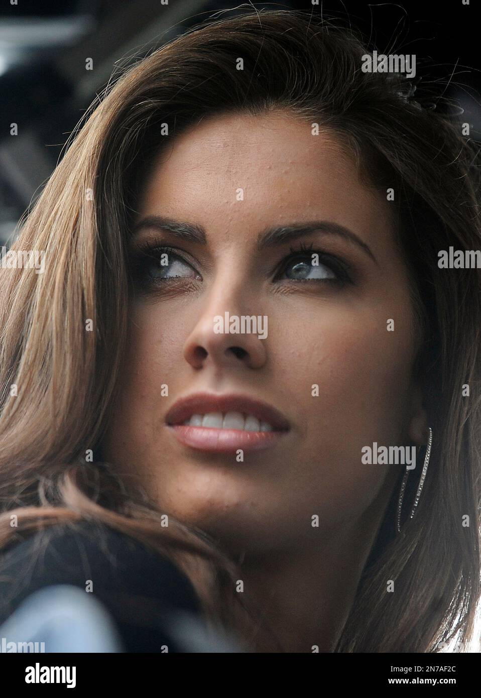 Katherine Webb looks on from the pits during the NASCAR Sprint Cup