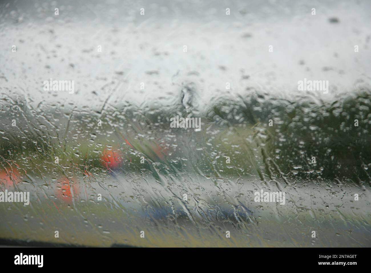 Raindrops on a clear glass window Stock Photo