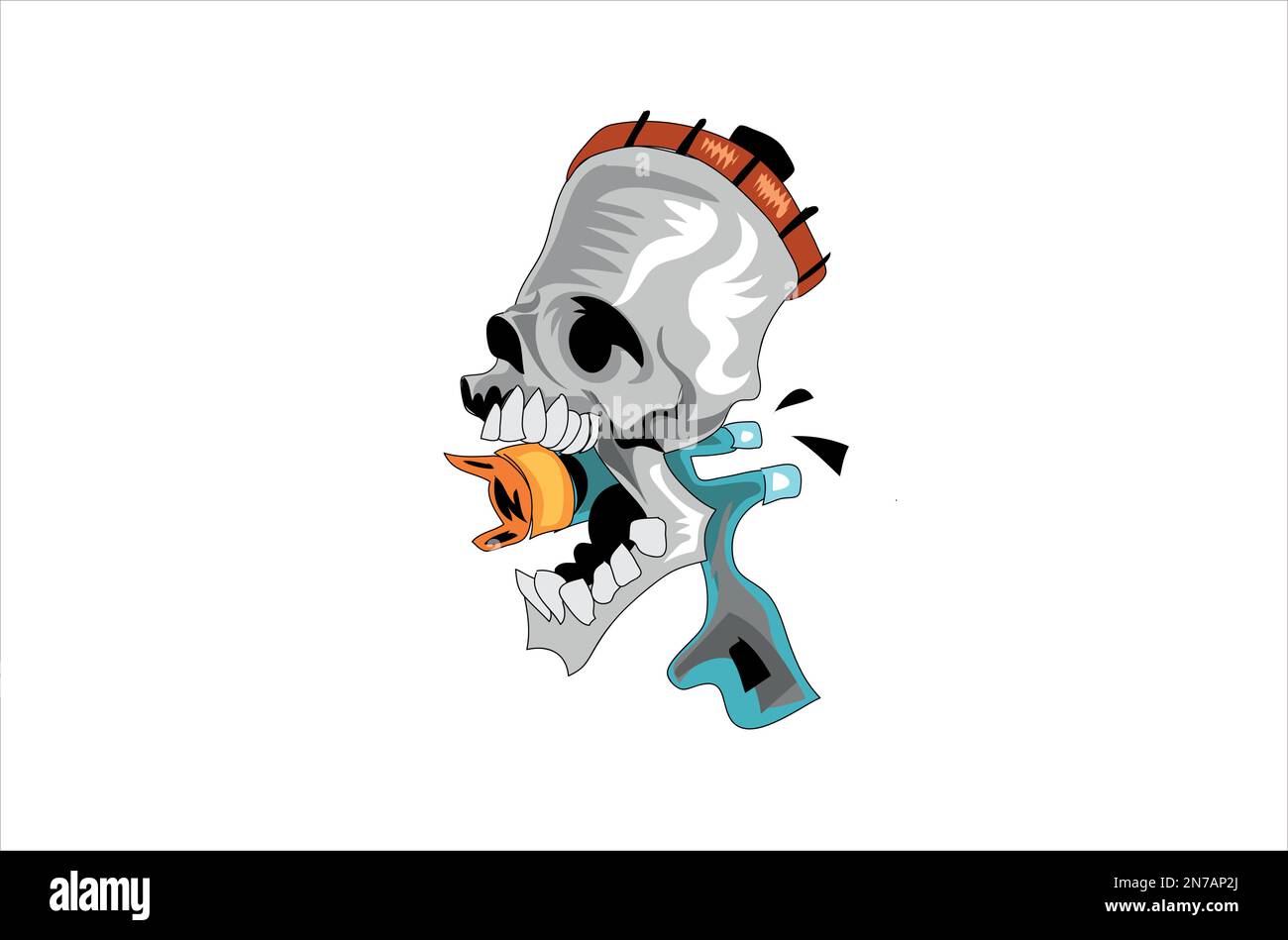 Human Skull Vector for T-shirt Stock Vector