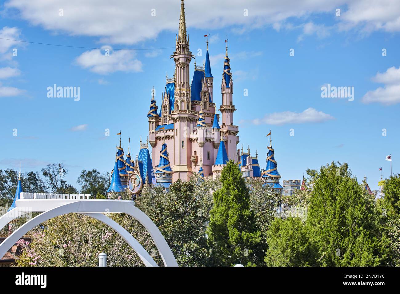 Bay Lake, FL, USA. February 03, 2023: Magic Kingdom weekends walk in. The Magic Kingdom, is a theme park at the Walt Disney World Resort in Bay Lake Stock Photo