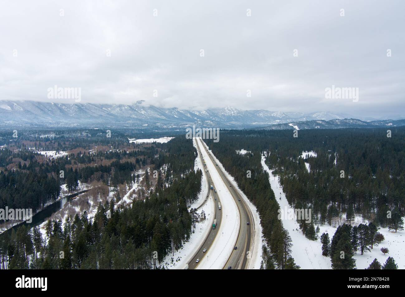 Aerial view of Roslyn, WA in December 2023 Stock Photo Alamy