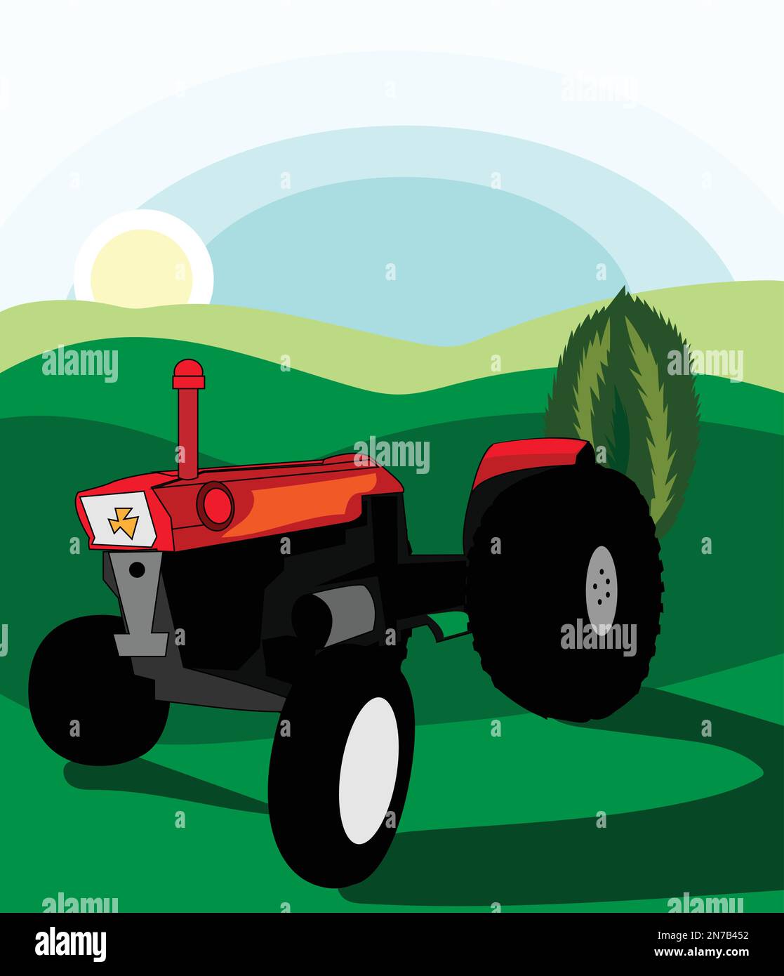 agriculture with tractor vector illustration Stock Vector Image & Art ...