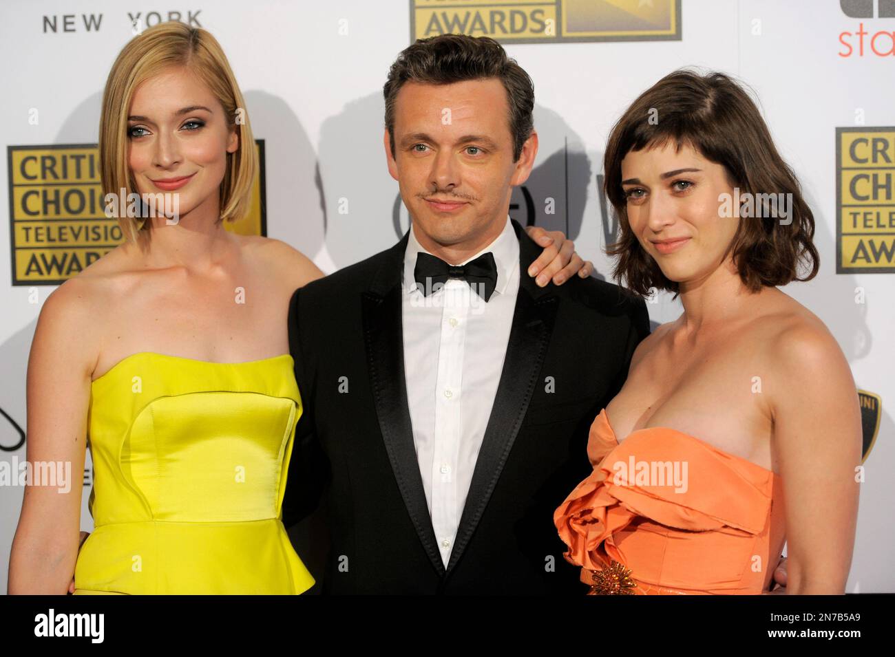 From Left Caitlin Fitzgerald Michael Sheen And Lizzy Caplan Arrive At The Critics Choice 9924