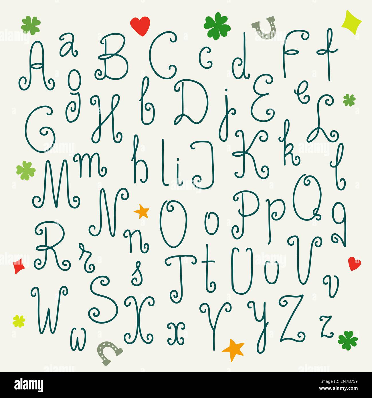 Handdrawn alphabet for your DIY projects and design Stock Vector Image