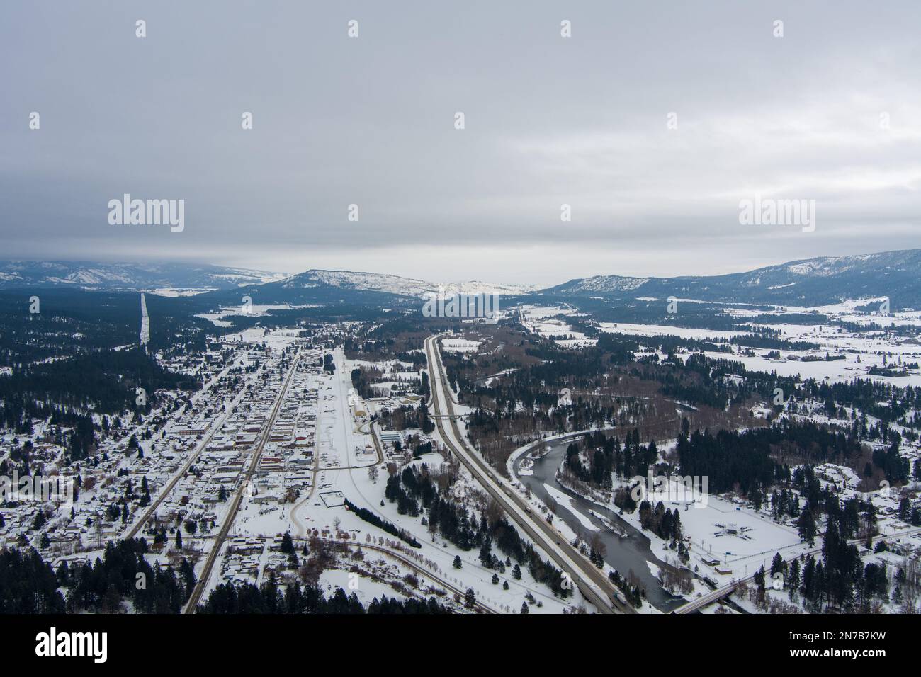 Aerial view of Roslyn, WA in December 2023 Stock Photo Alamy