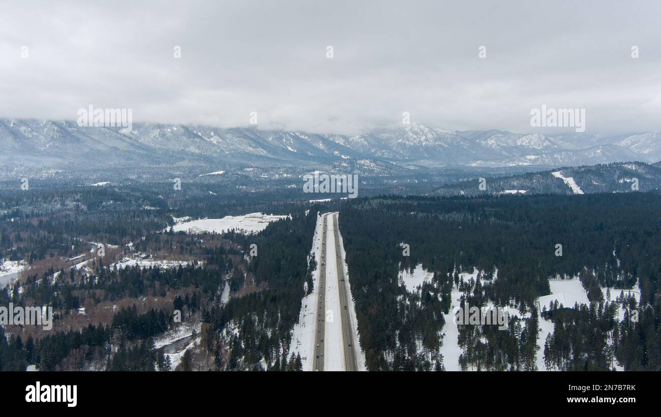 Aerial view of Roslyn, WA in December 2023 Stock Photo Alamy