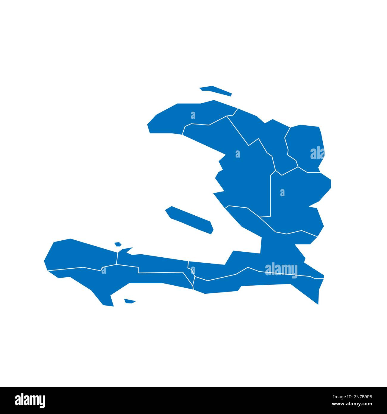 Haiti political map of administrative divisions departments. Solid