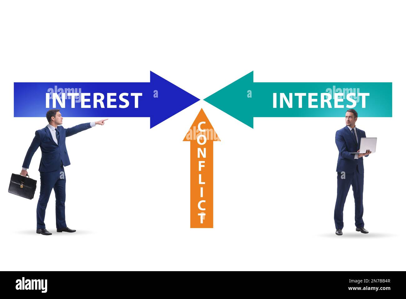 Conflict of interest concept in the ethical business Stock Photo