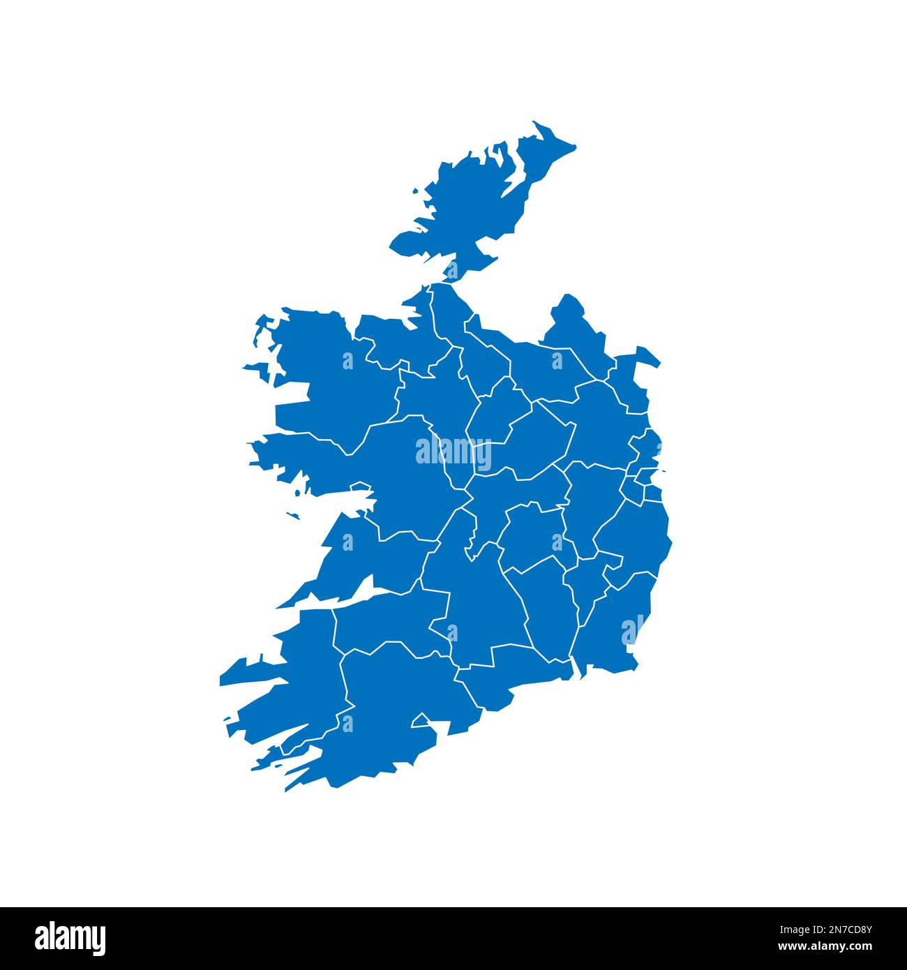 Ireland political map of administrative divisions - counties and cities ...