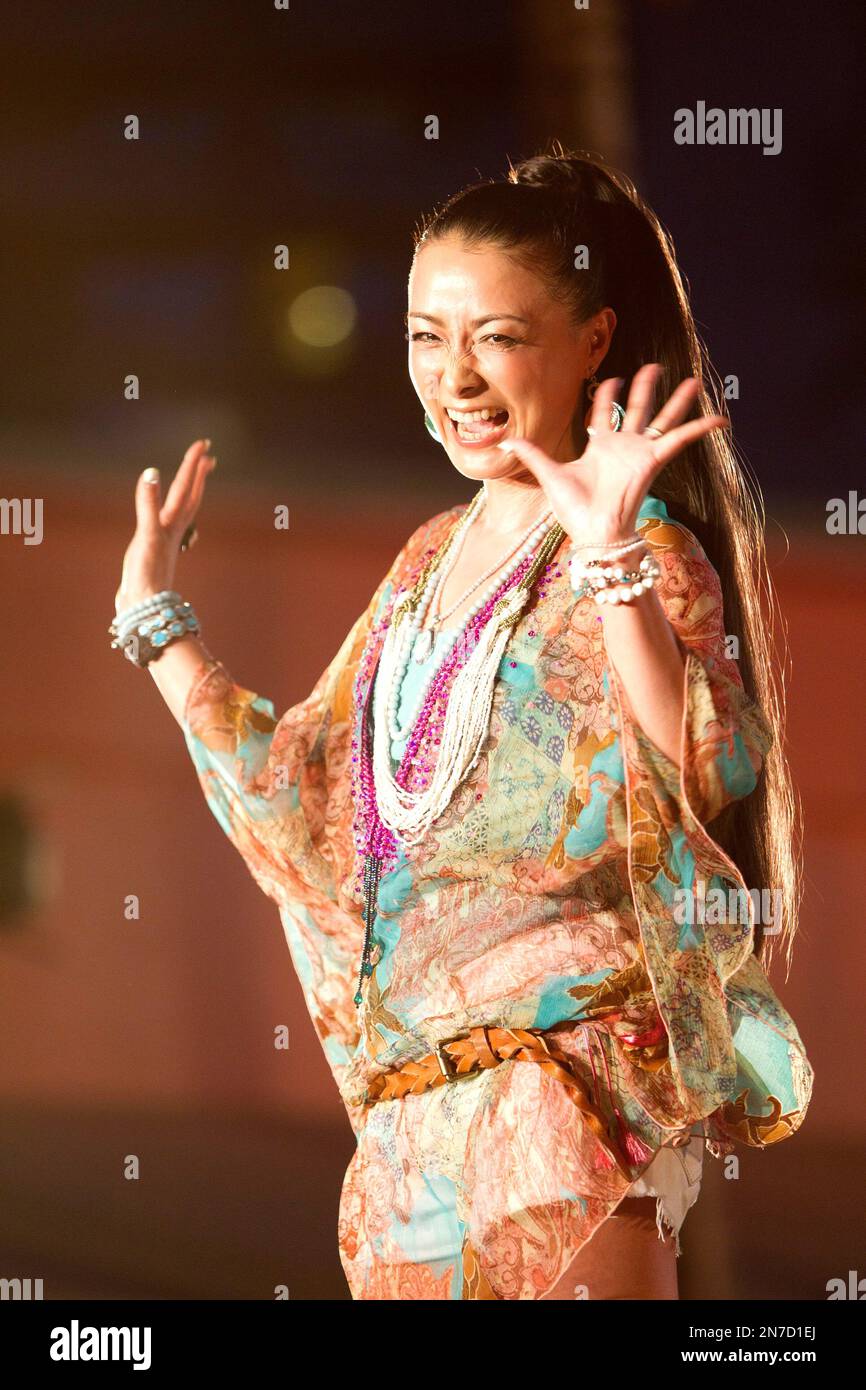 Sayuri Kokusyo walks on the runway at the Hawaii May! Collection