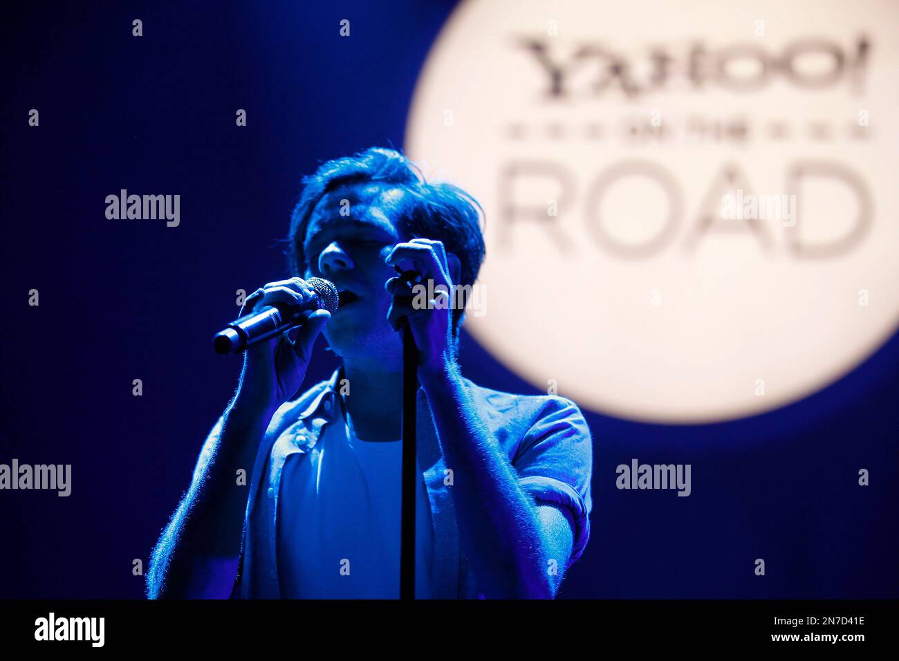 Nate Ruess, lead singer of the band Fun. performs for the Yahoo! On The ...