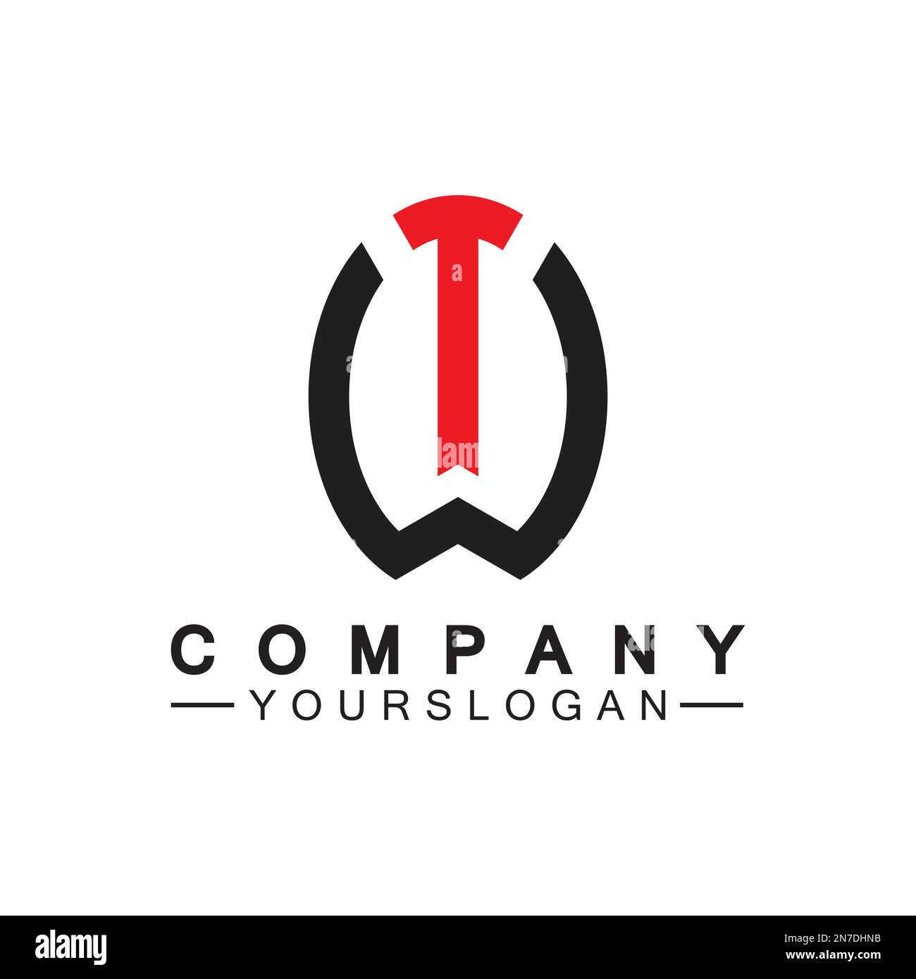 Initial letter wt logo or tw logo vector design template Stock Vector