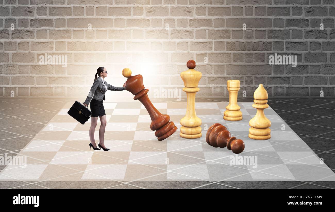The strategy and tactics concept with businessman Stock Photo - Alamy