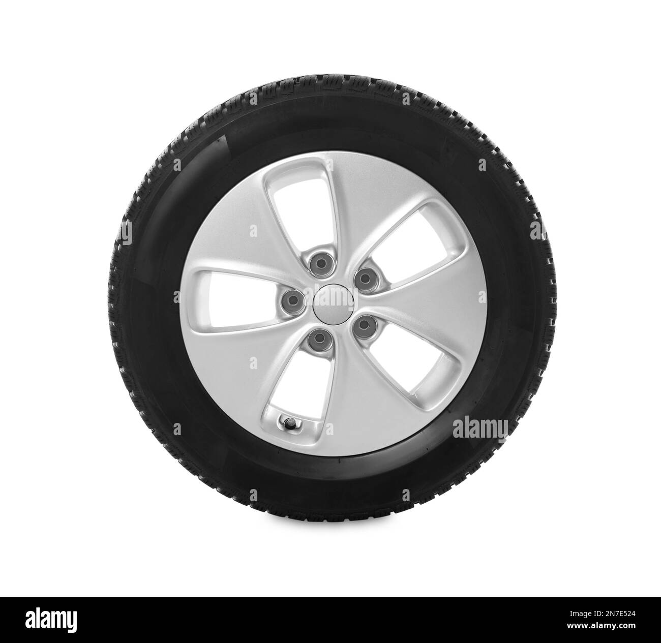 Wheel with winter tire isolated on white Stock Photo Alamy