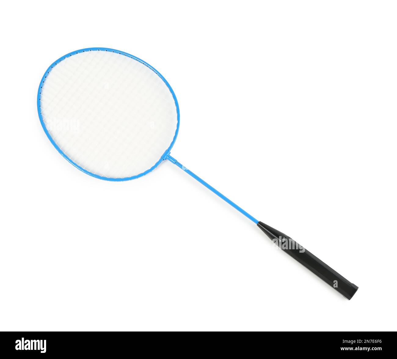 Racket isolated on white, top view. Badminton equipment Stock Photo Alamy