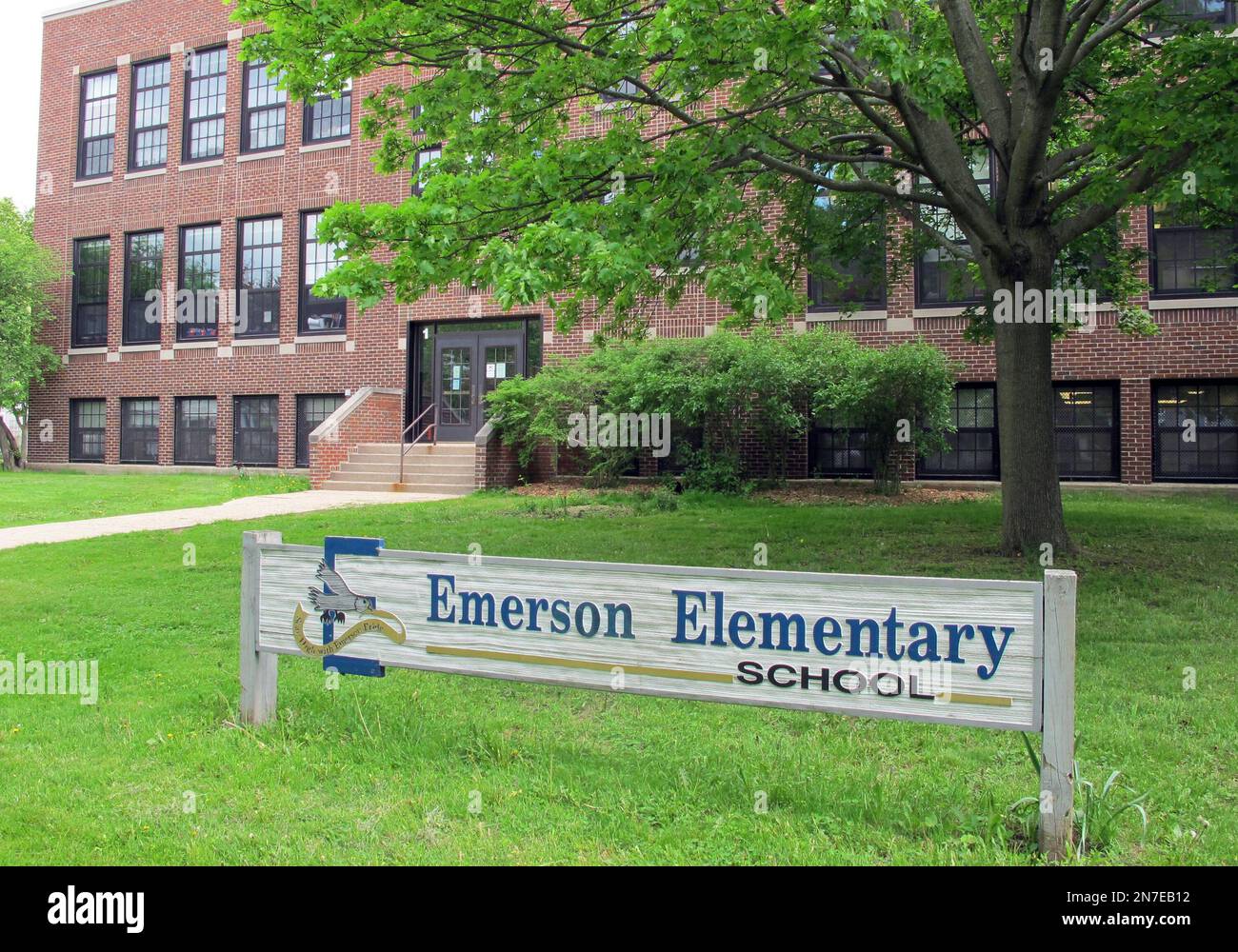 In this May 21, 2013, photo Principal Karen Kepler sits on the stairs