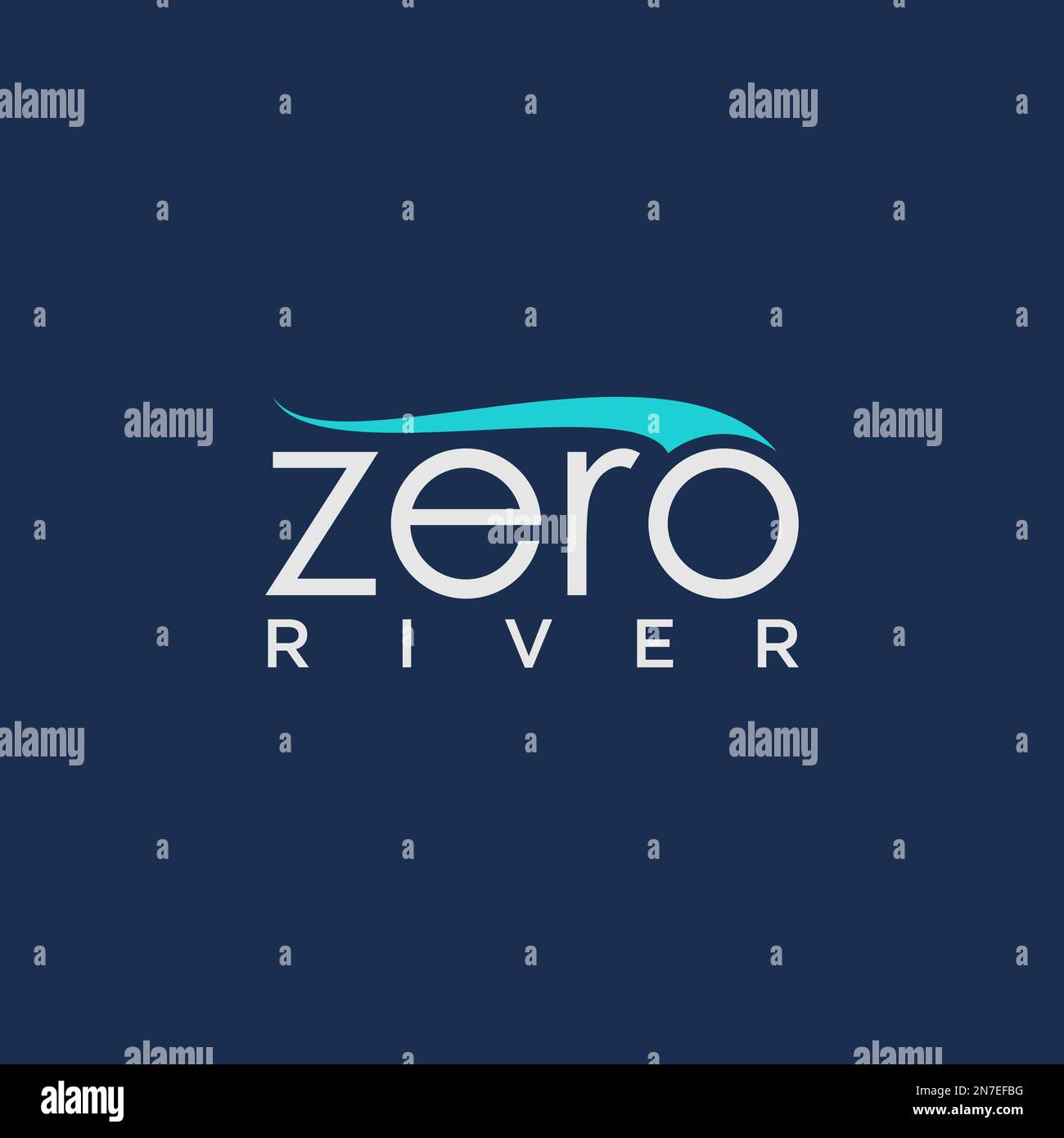 Letter or word ZERO with wave or River image graphic icon logo design