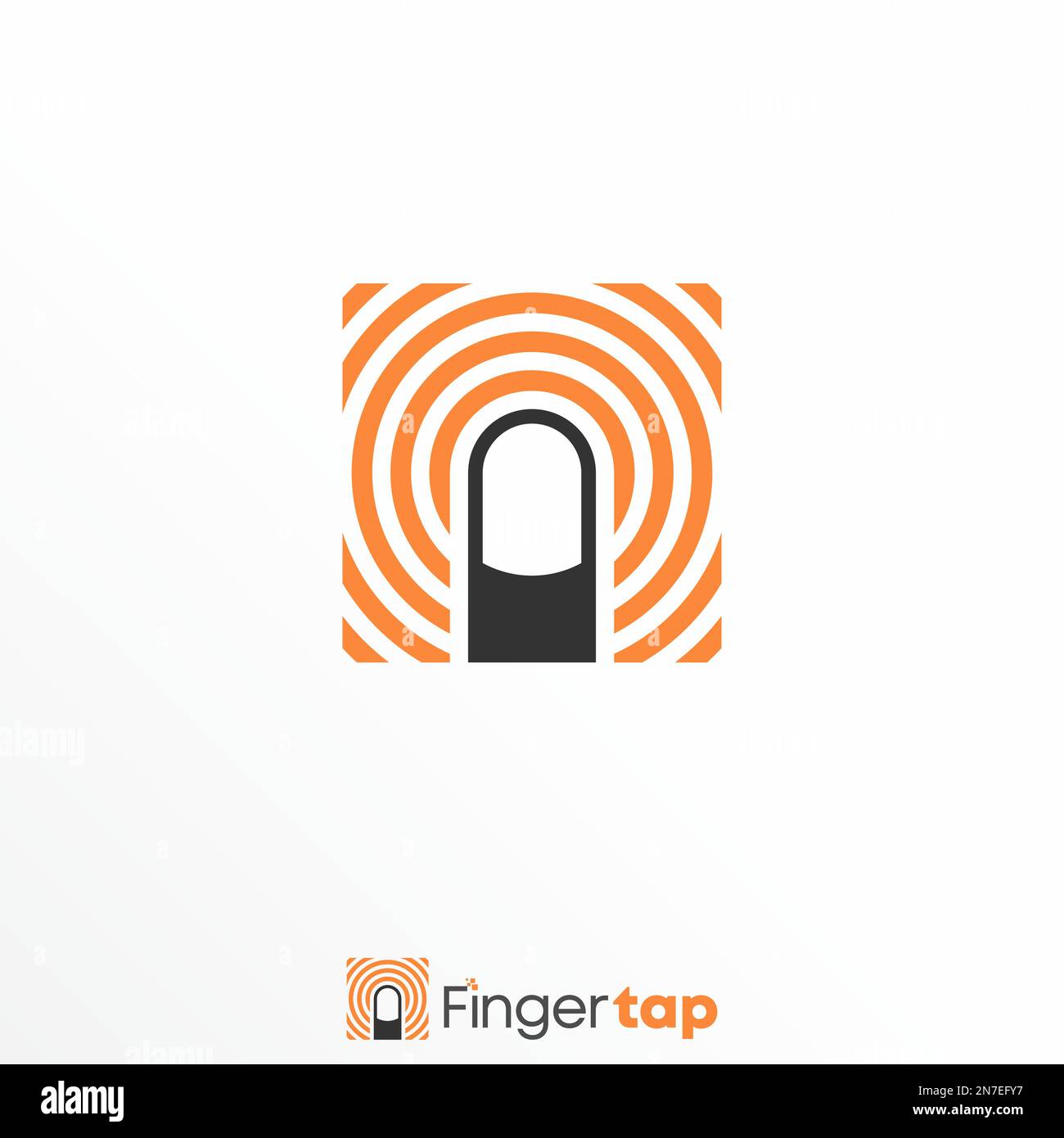 Index finger in Touch with line circle around image graphic icon logo design abstract concept vector stock. used as a symbol related to Finger print Stock Vector
