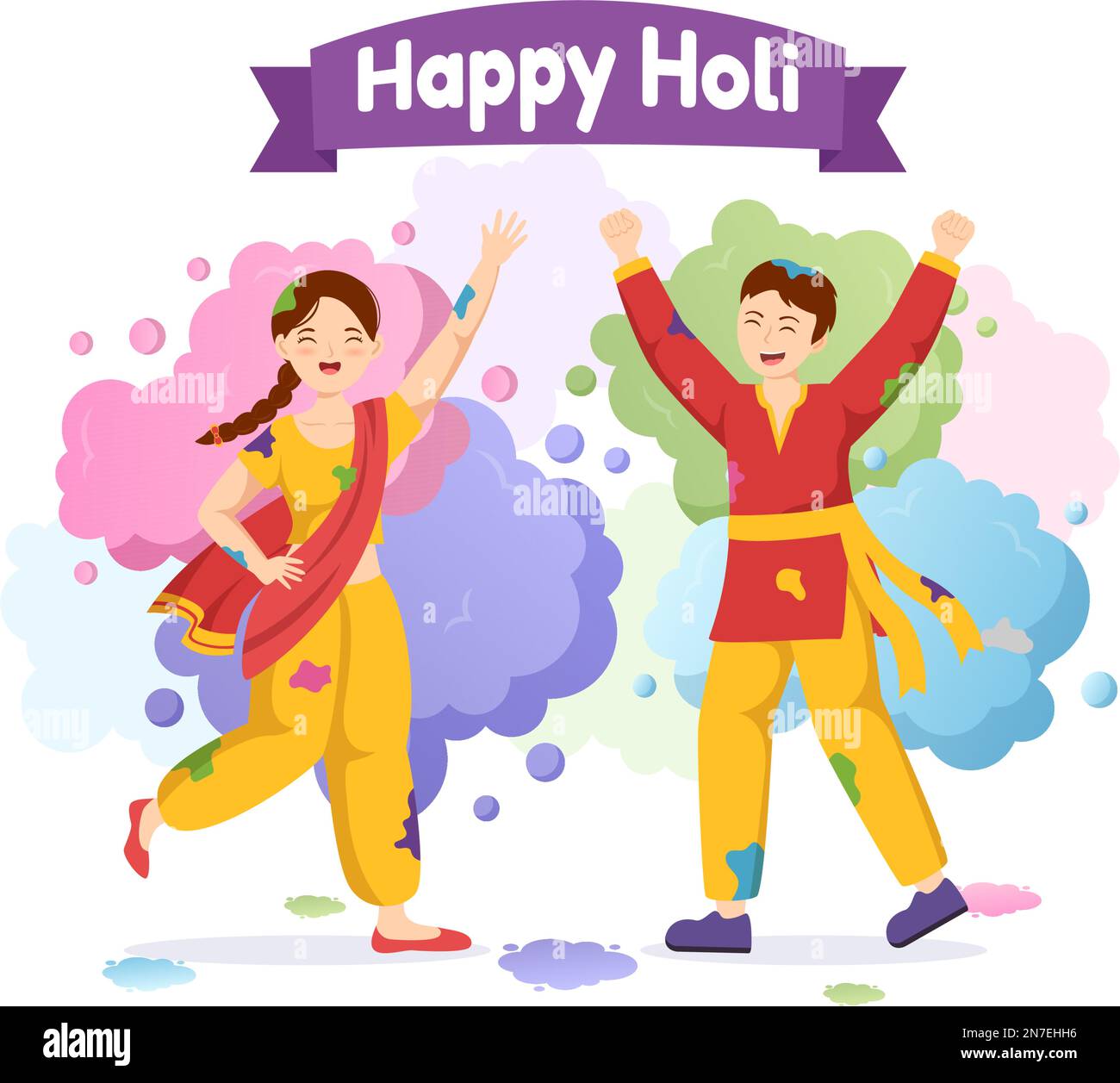 image for holi kartoon