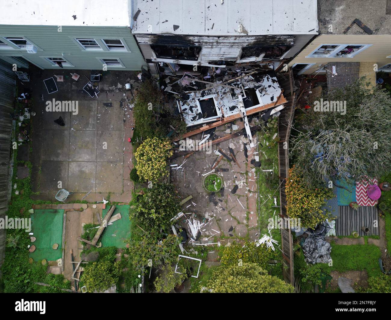 San Francisco, USA. 10 February 2023. A first floor exterior wall lay ...