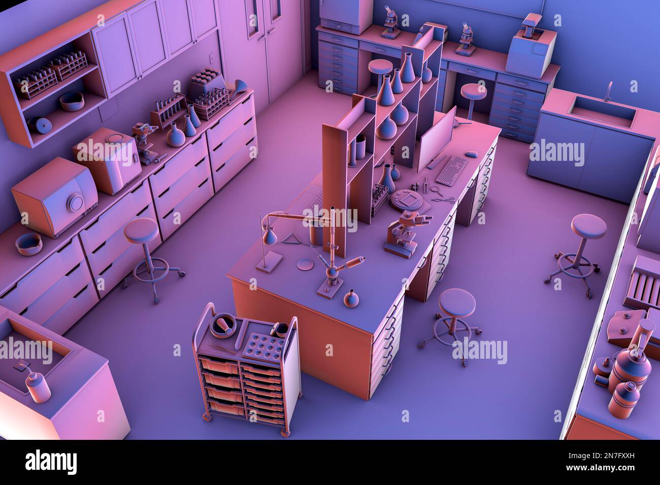 Chemical laboratory, illustration Stock Photo Alamy