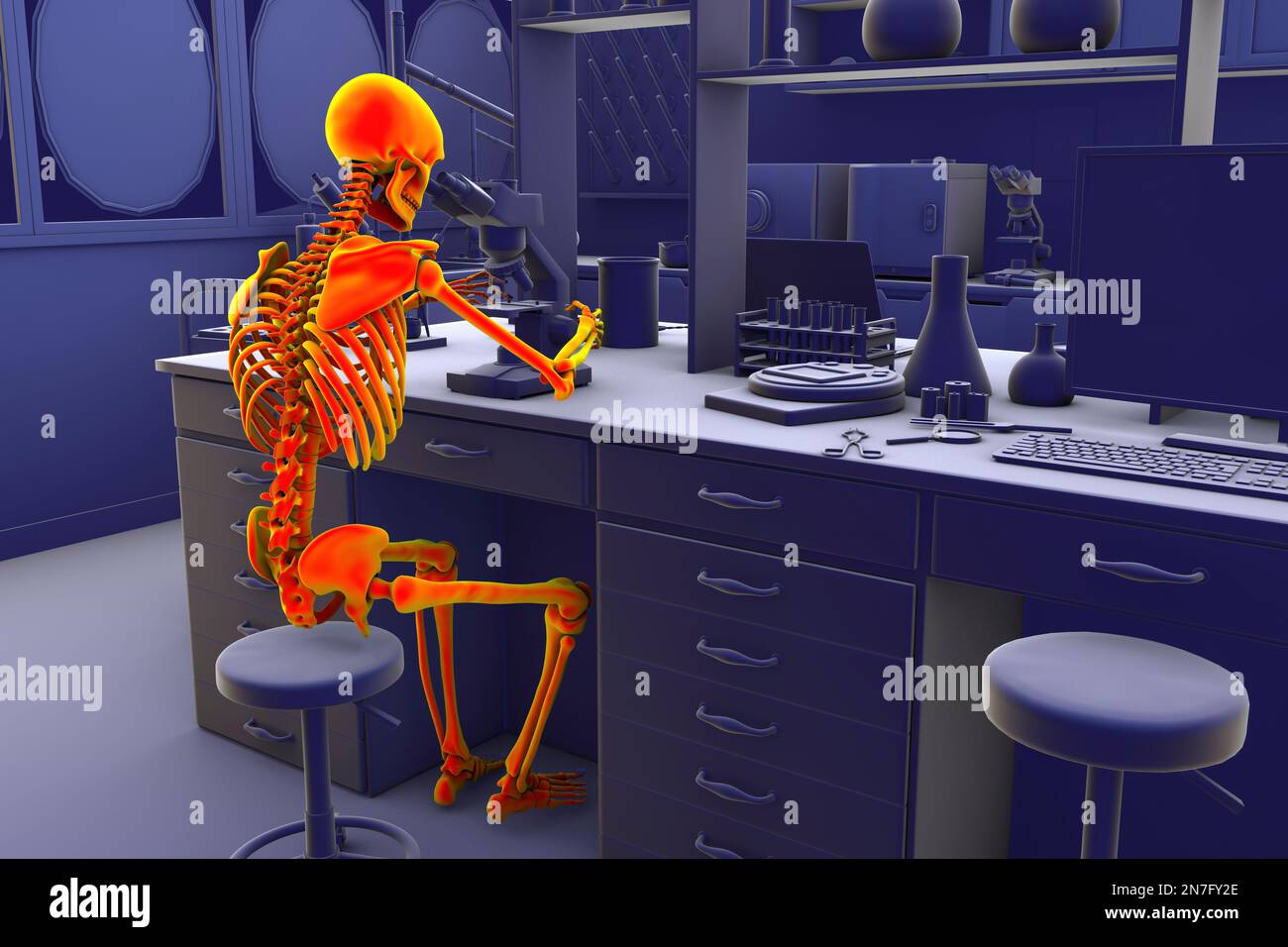Musculoskeletal disorders in lab workers, illustration Stock Photo Alamy