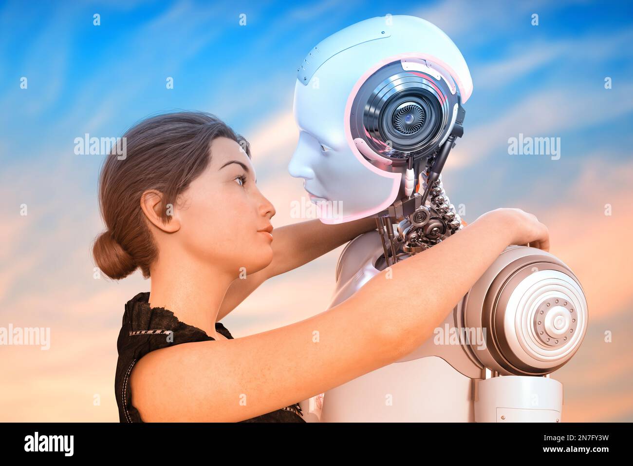 Relational Robot Human robot relationship, conceptual illustration Stock Photo - Alamy