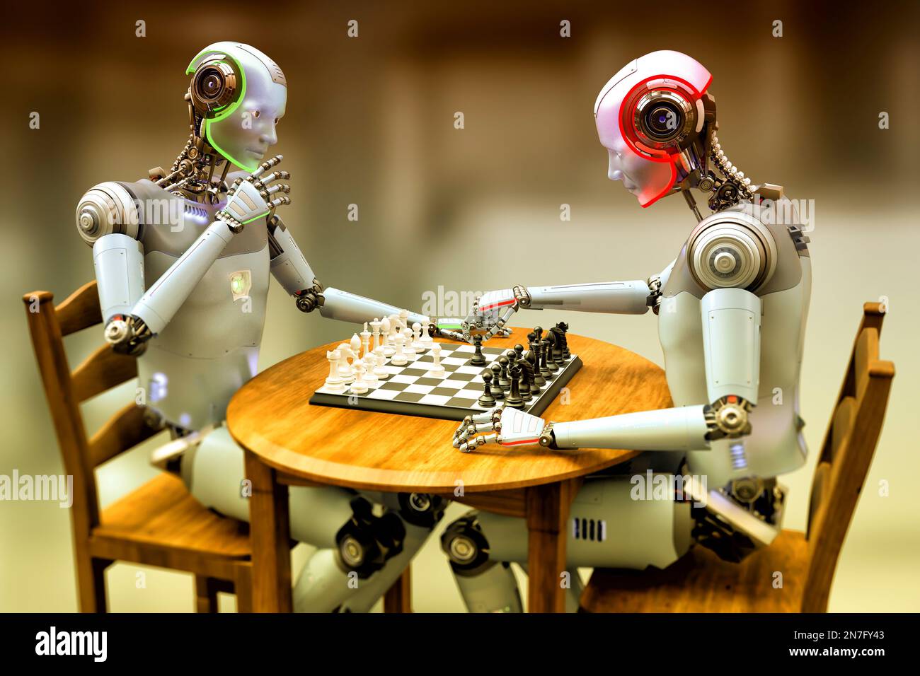 7Bot Desktop Robot Arm playing chess with human 