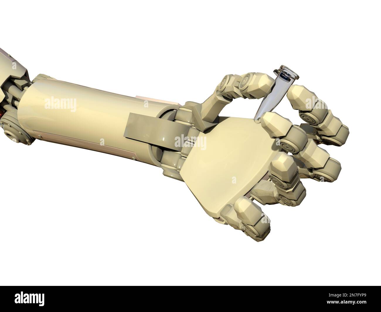 Humanoid robot working in laboratory, conceptual illustration Stock Photo