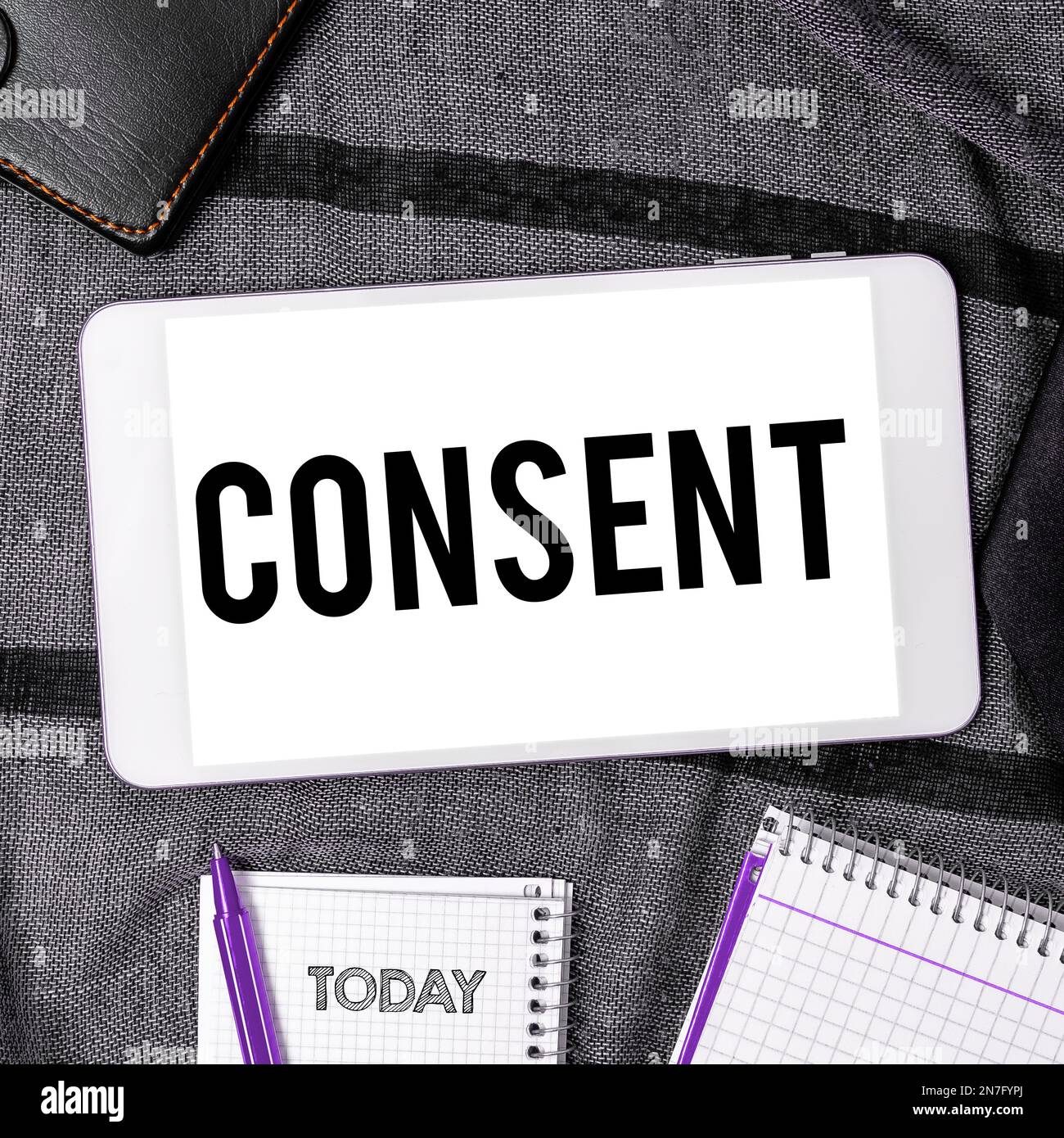 Text caption presenting Consent. Business showcase general agreement ...
