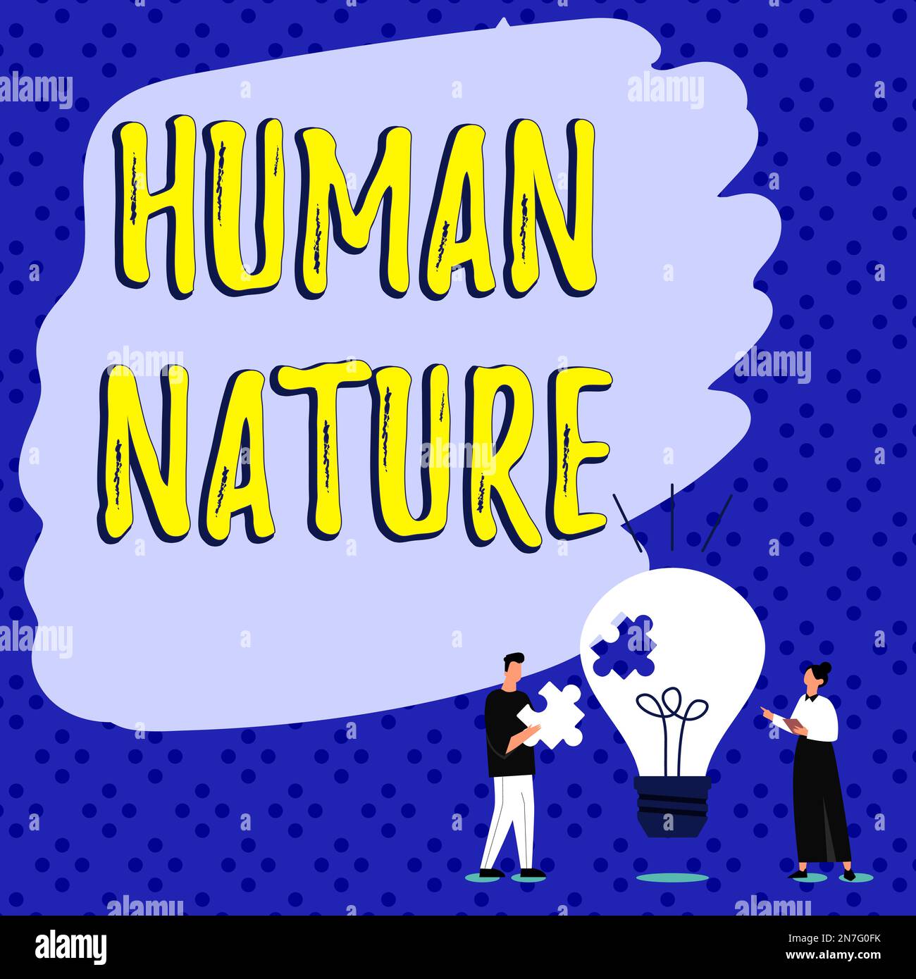 Humankind Sign Text sign showing Human Nature. Word for psychological characteristics ...