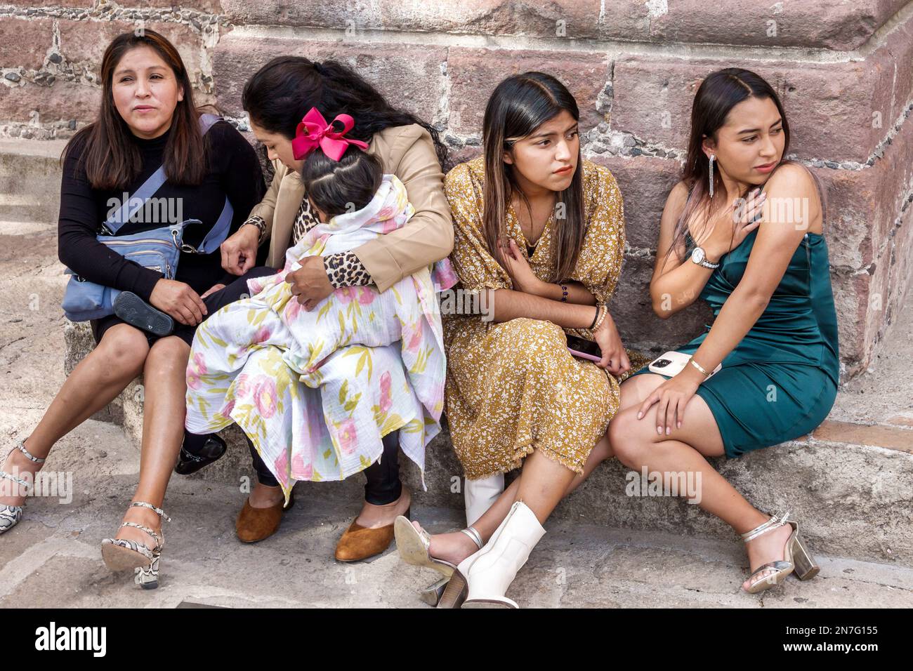 San Miguel de Allende Guanajuato Mexico,Historico Central historic center Zona Centro,teen teens teenage teenager teenagers,youth culture friends adol Stock Photo