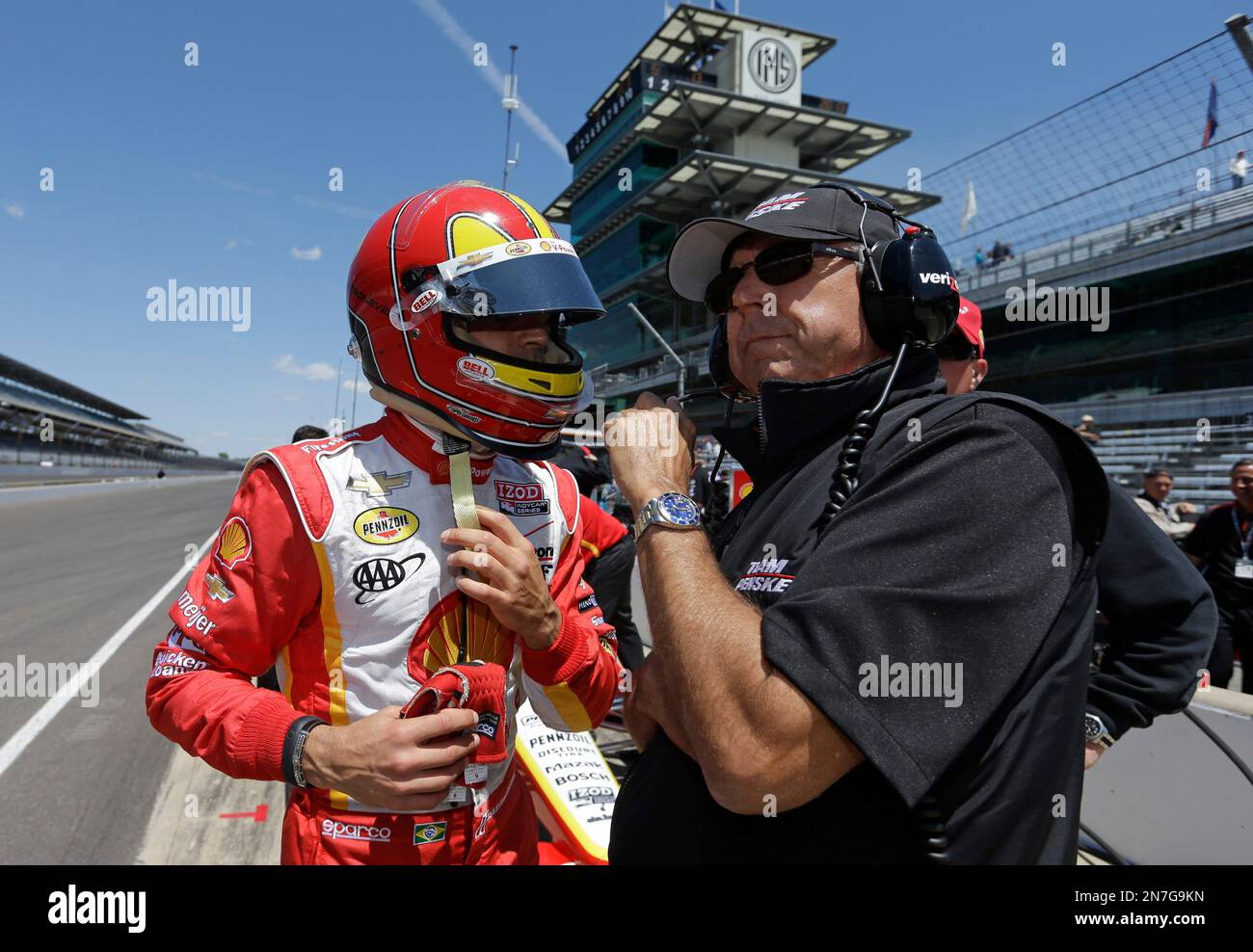 Helio Castroneves Rick Mears The Weight of the Borg-Warner Trophy