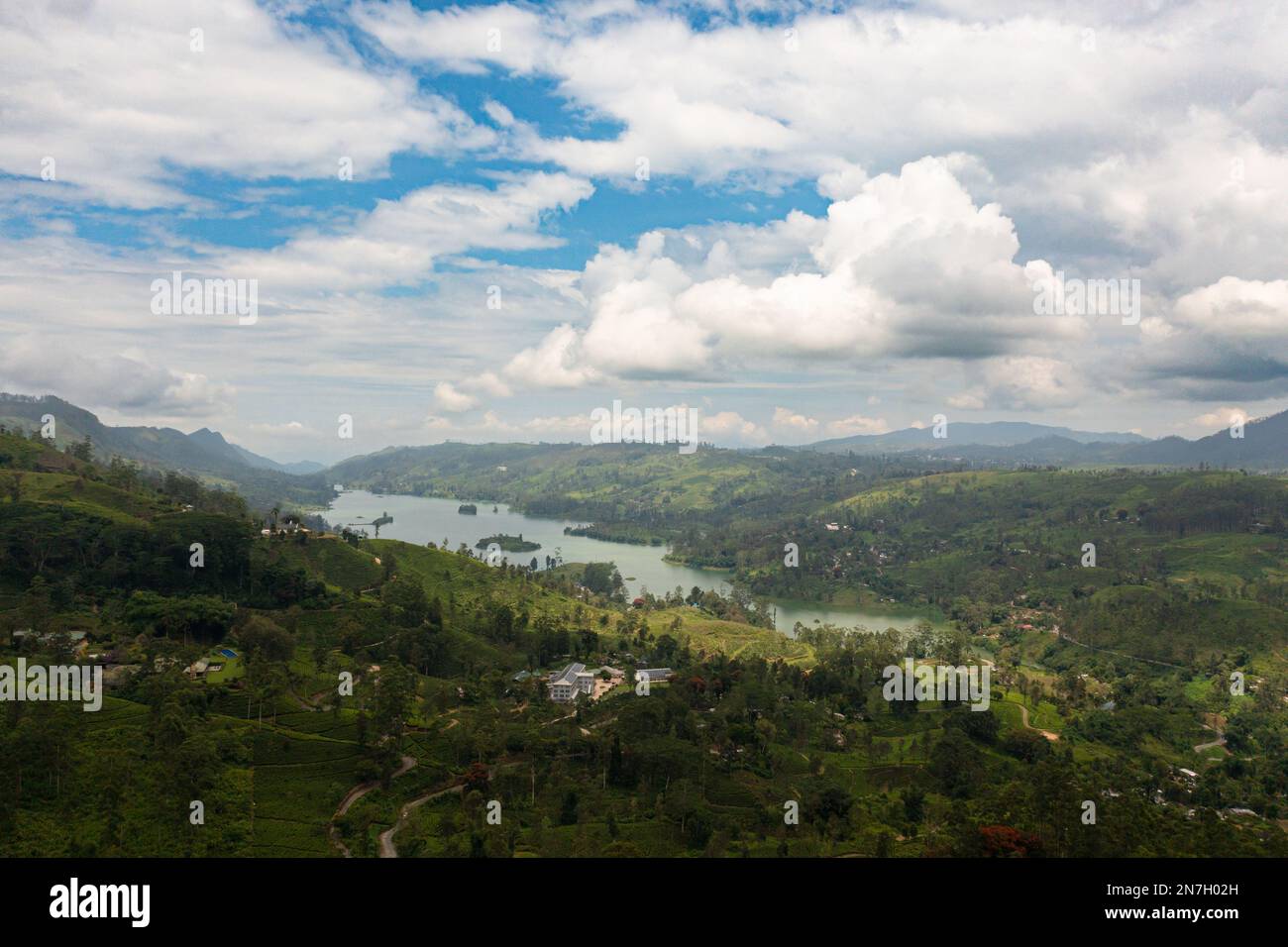 Lake among hills tea plantations hi-res stock photography and images ...