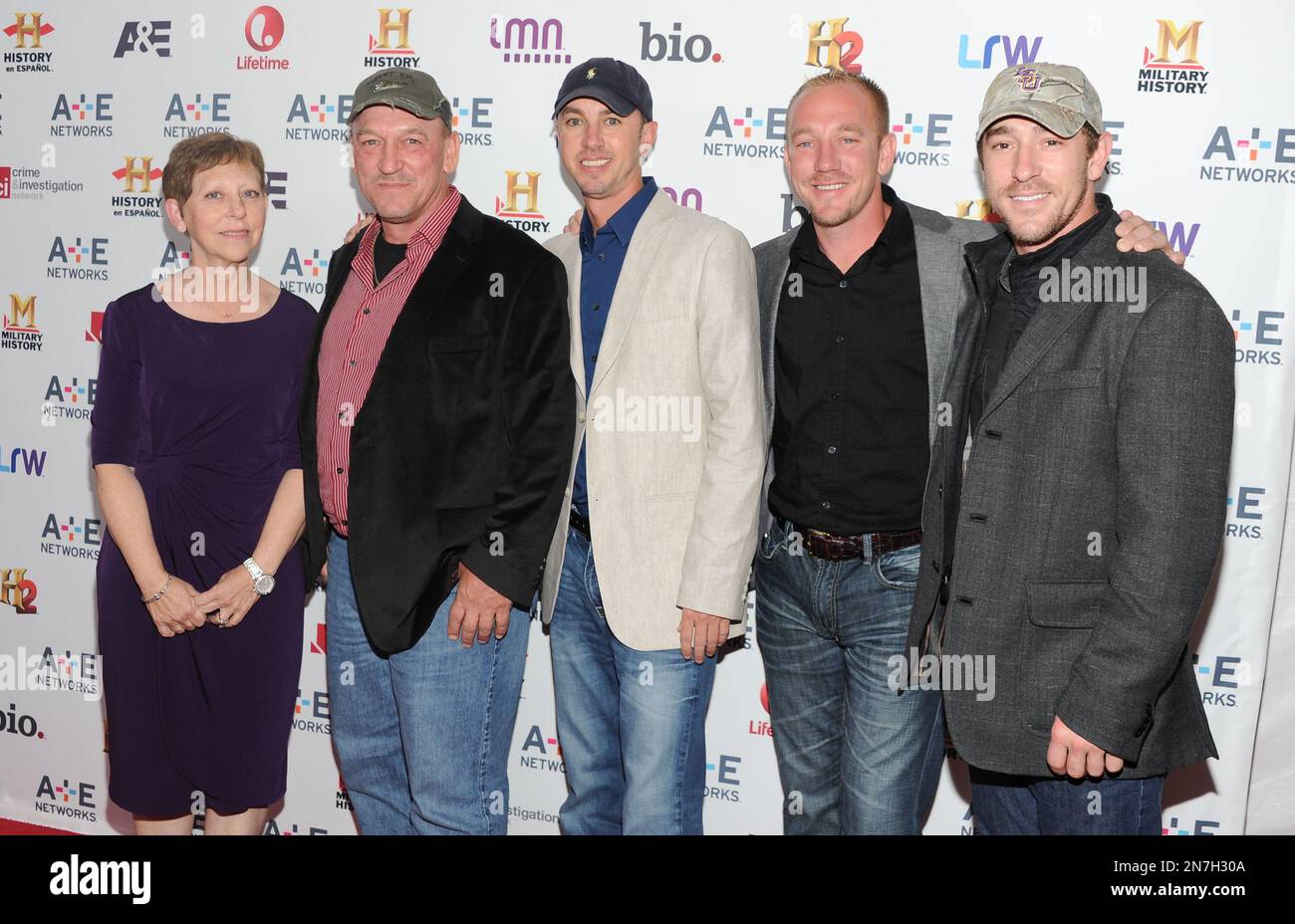 Swamp People" cast members, from left, Bernita Landry, Troy Landry, Brandon  Landry, Jacob Landry and Chase Landry attend the A+E Networks 2013 Upfront  on Wednesday, May 8, 2013 in New York. (Photo