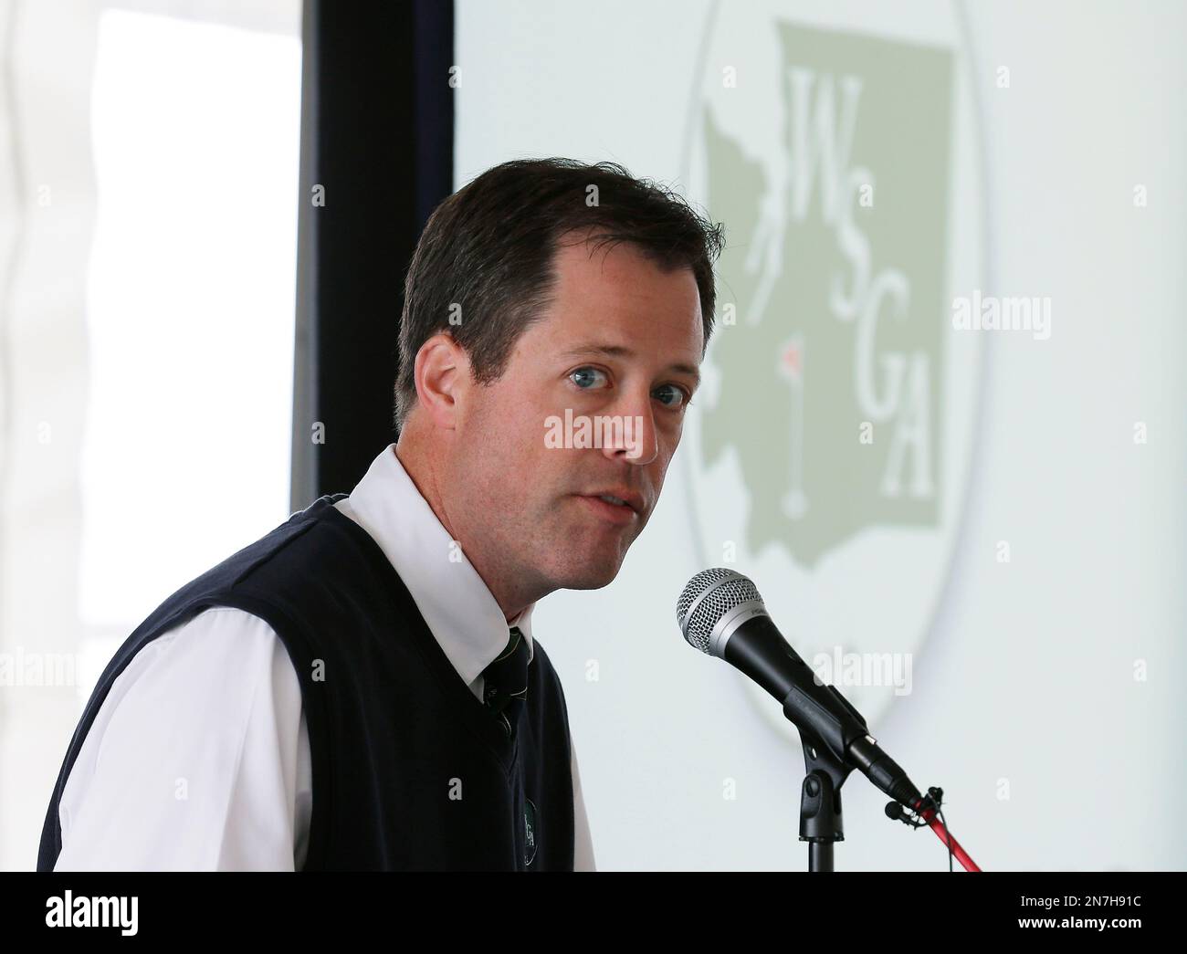 Troy Andrew Rios Troy Andrew, CEO of the Washington State Golf Association, talks to ...