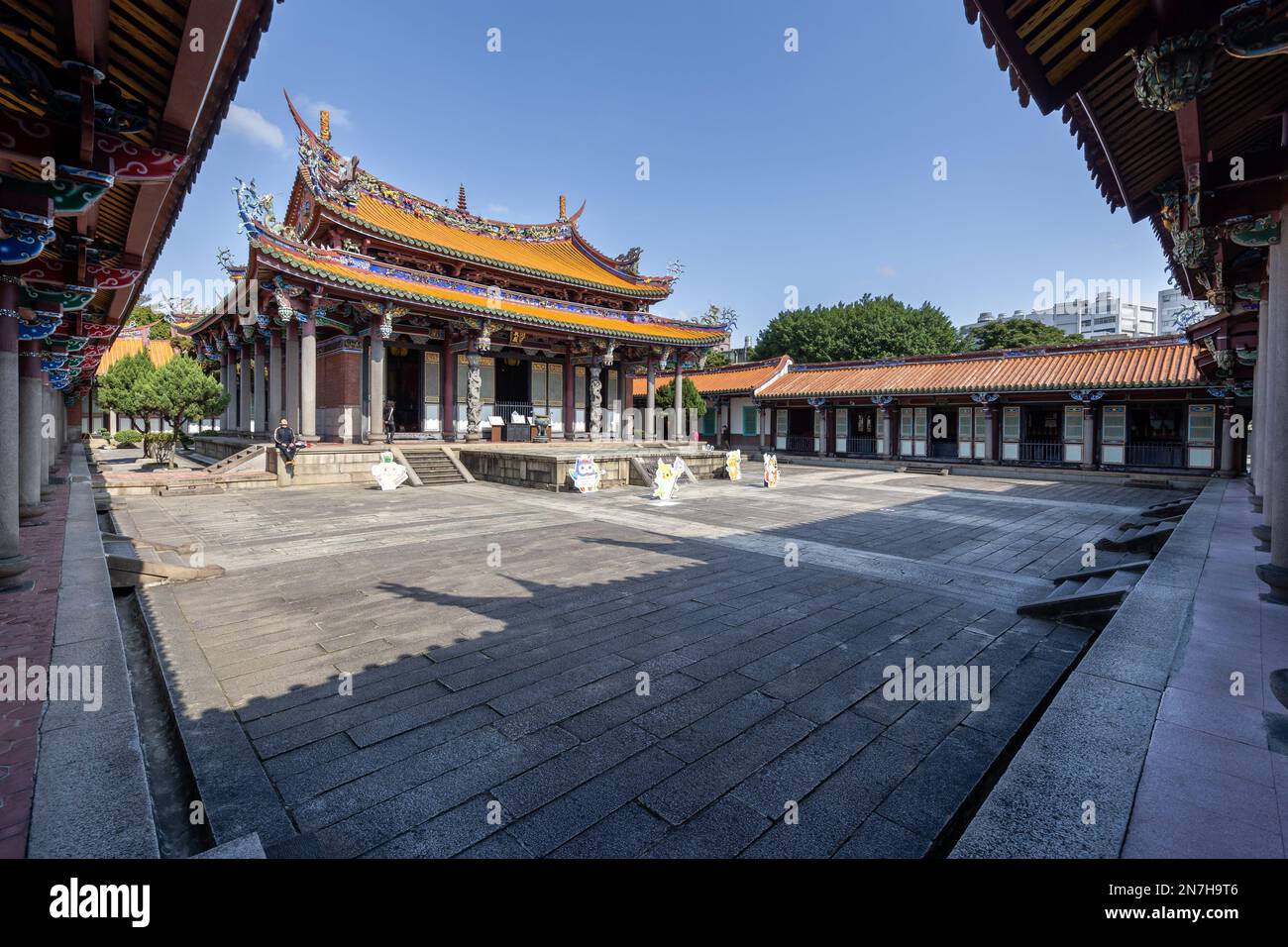 The main temple building at the Confucius Temple in Taipei, Taiwan. Stock Photo
