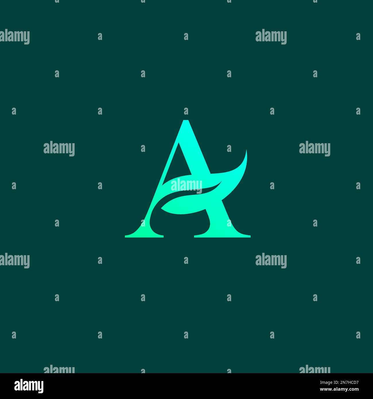 Letter A logo design. Leaf Letter A Icon Stock Vector