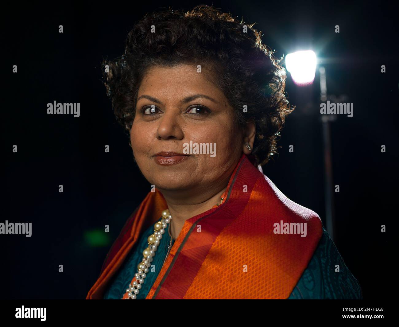 Grammy Award-nominated musician Chandrika Tandon poses for a portrait